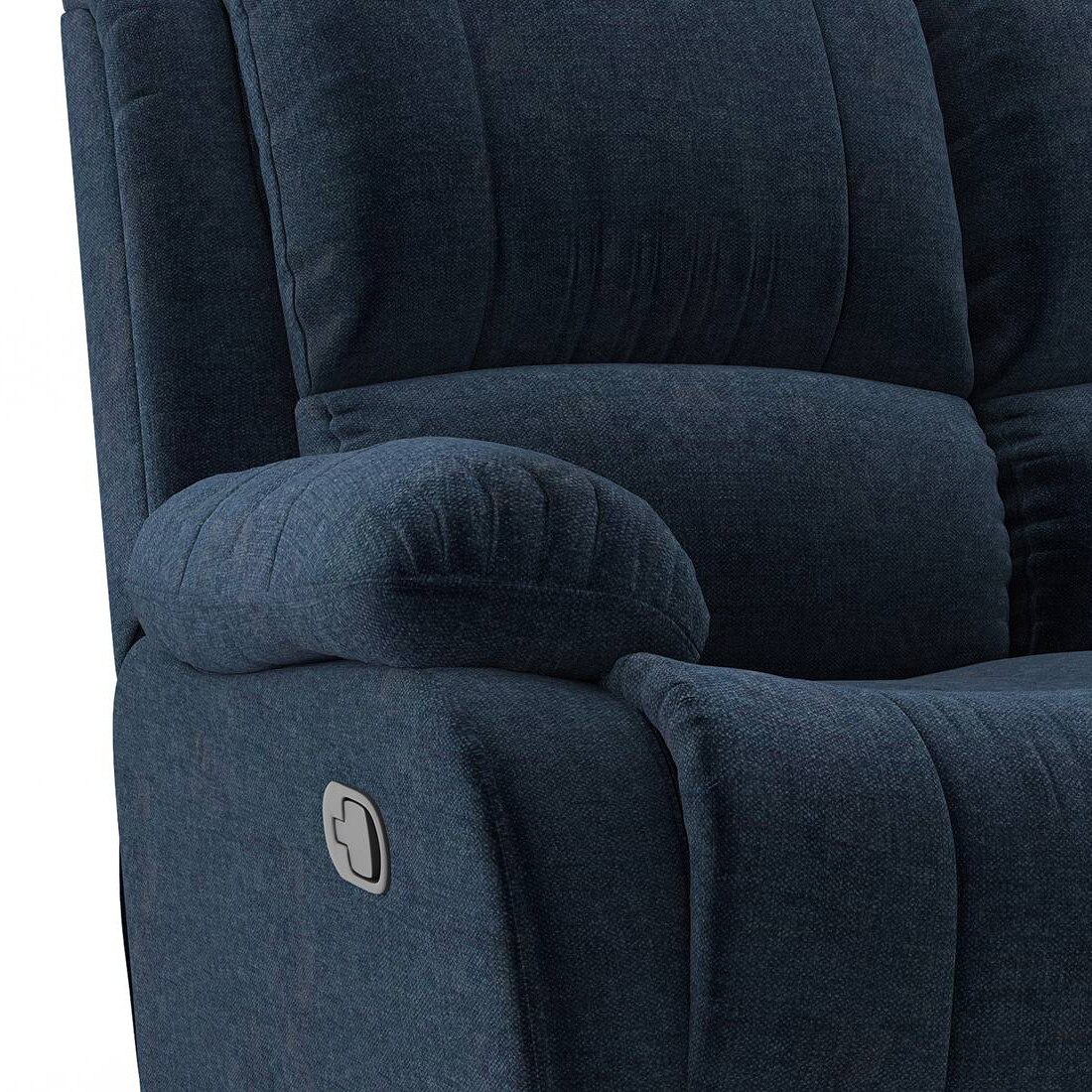 Lebowski Fabric Two Seater Manual Recliner in Cobalt Fabric Colour