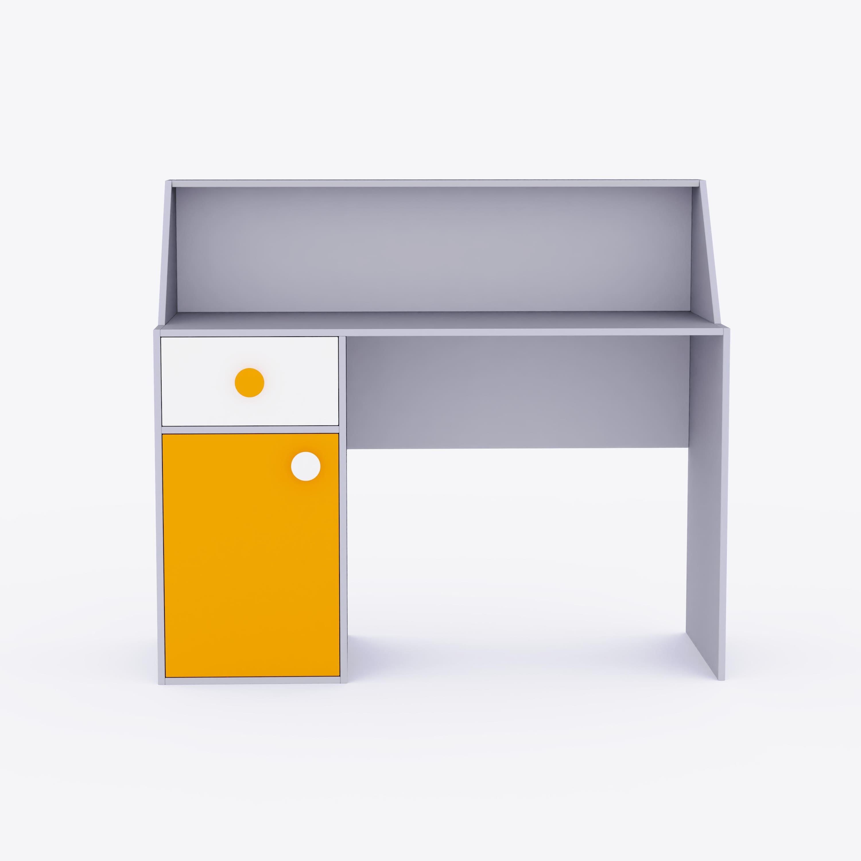 Elementary Study Table In Silver Grey Colour