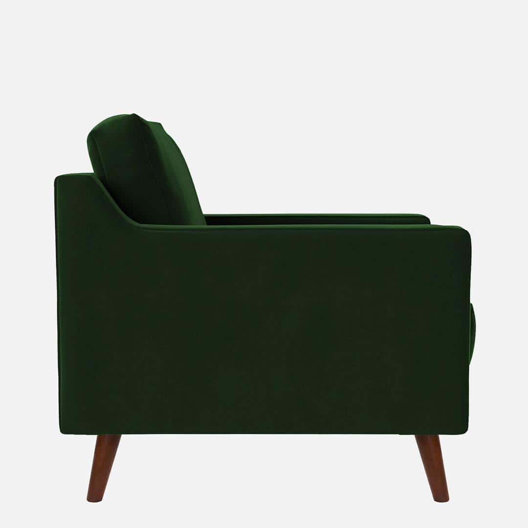 Reiti Velvet 1 Seater Sofa in Green Colour