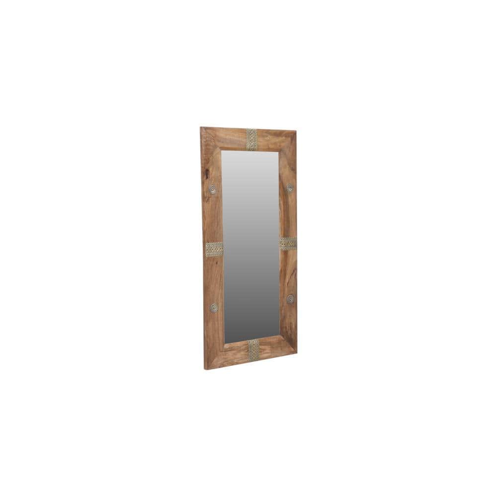 Omari wooden rectangular wall mirror