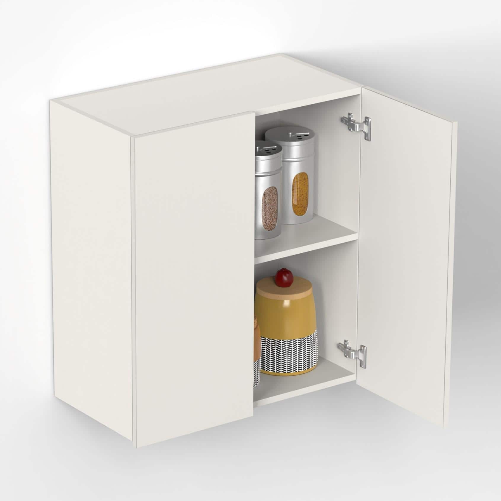 Opryt Engineered Wood Wall Mounted Kitchen Cabinet Rack In White Finish