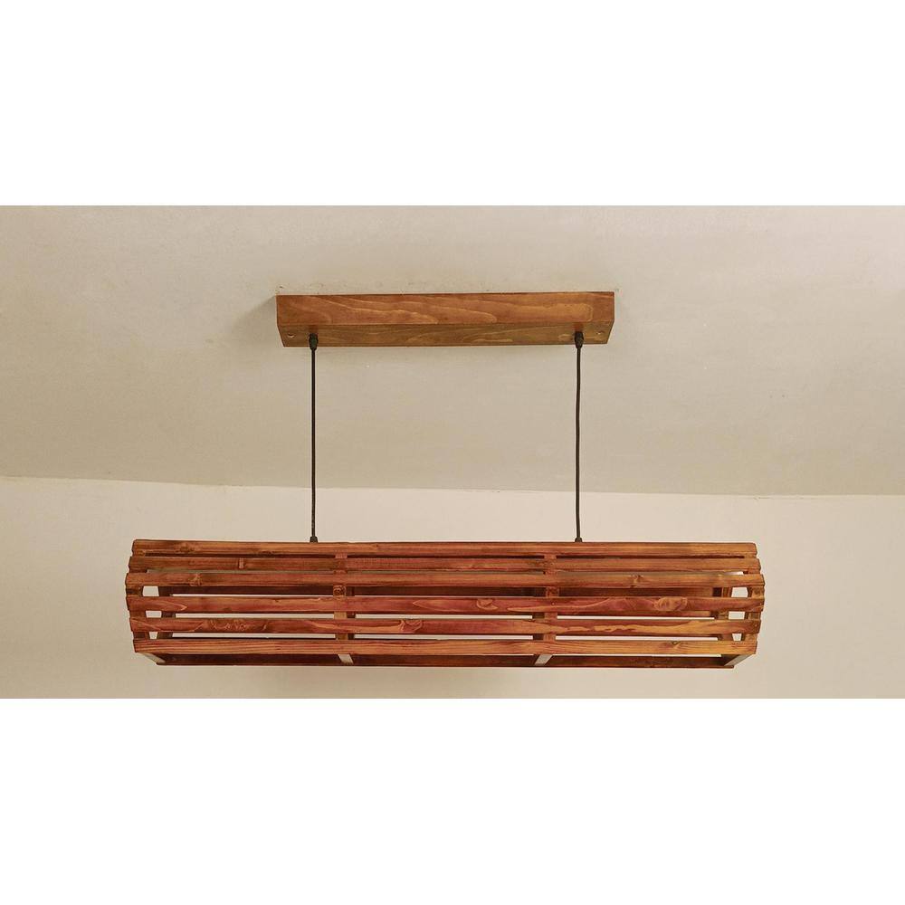 Flora 36 Baton Brown Wooden LED Hanging Lamp