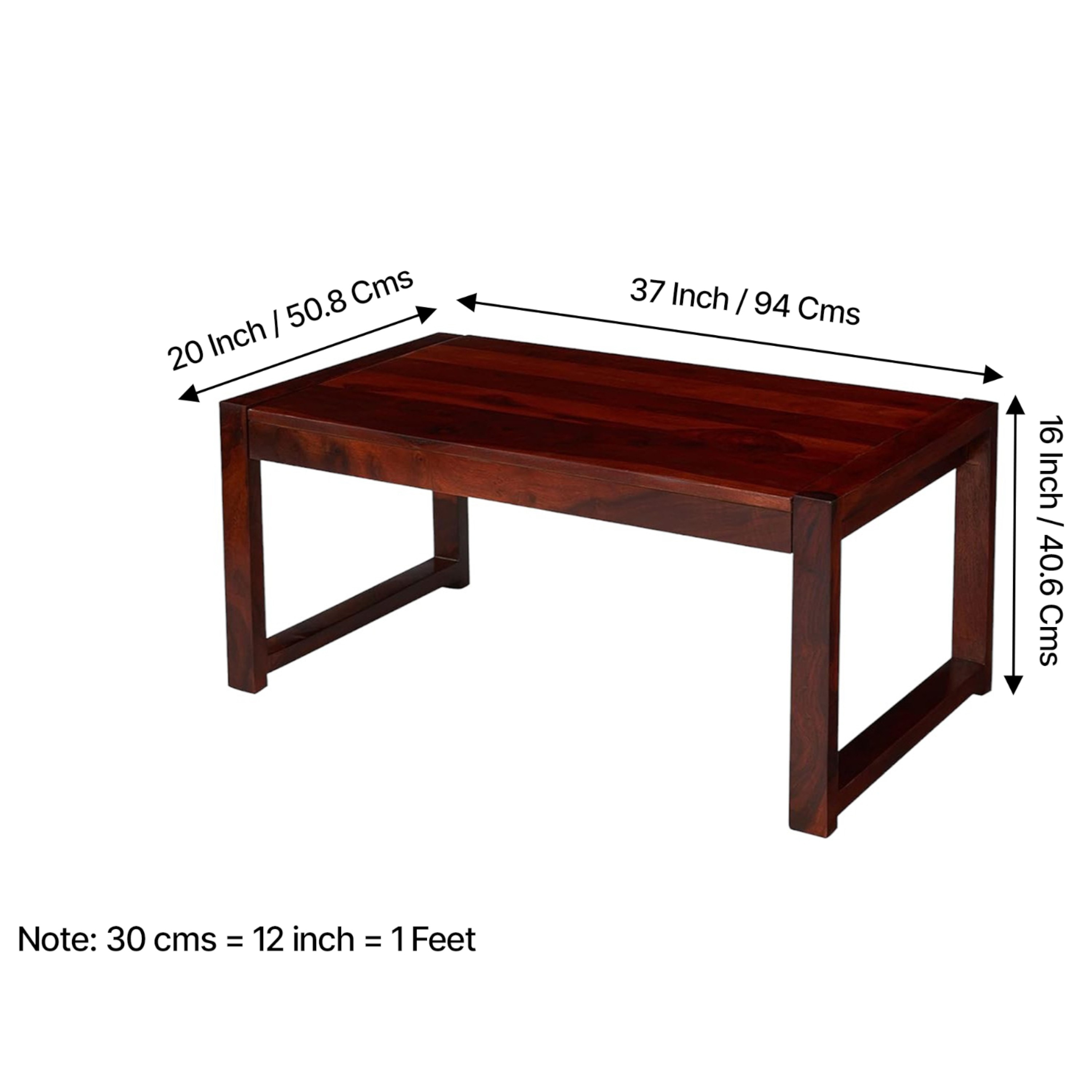 Hamstreet Sheesham Wood Contemporary Rectangle Coffee Table In Honey Finish
