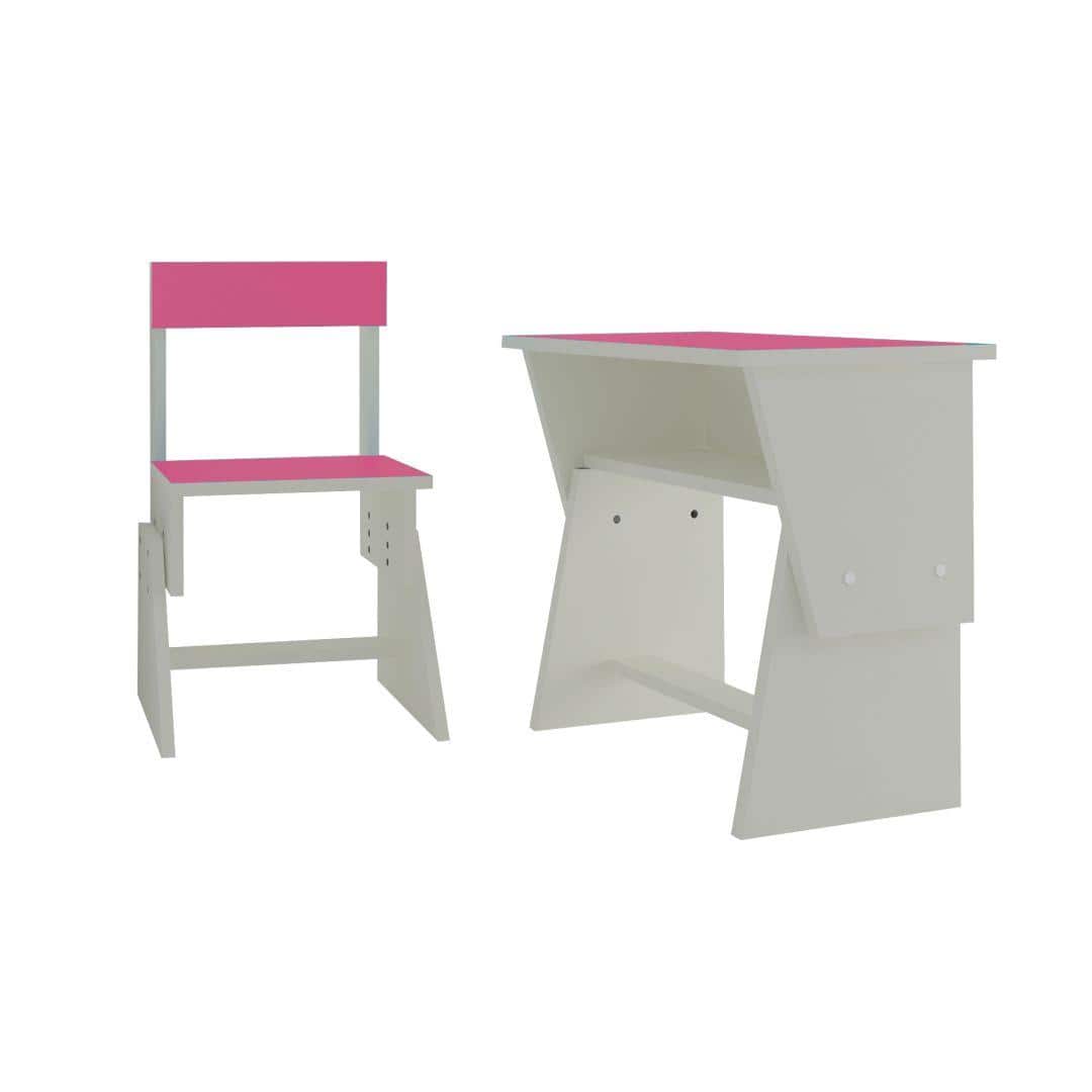 Utopia Extendable Toddler Study Desk and Chair Set in Barbie Pink Colour