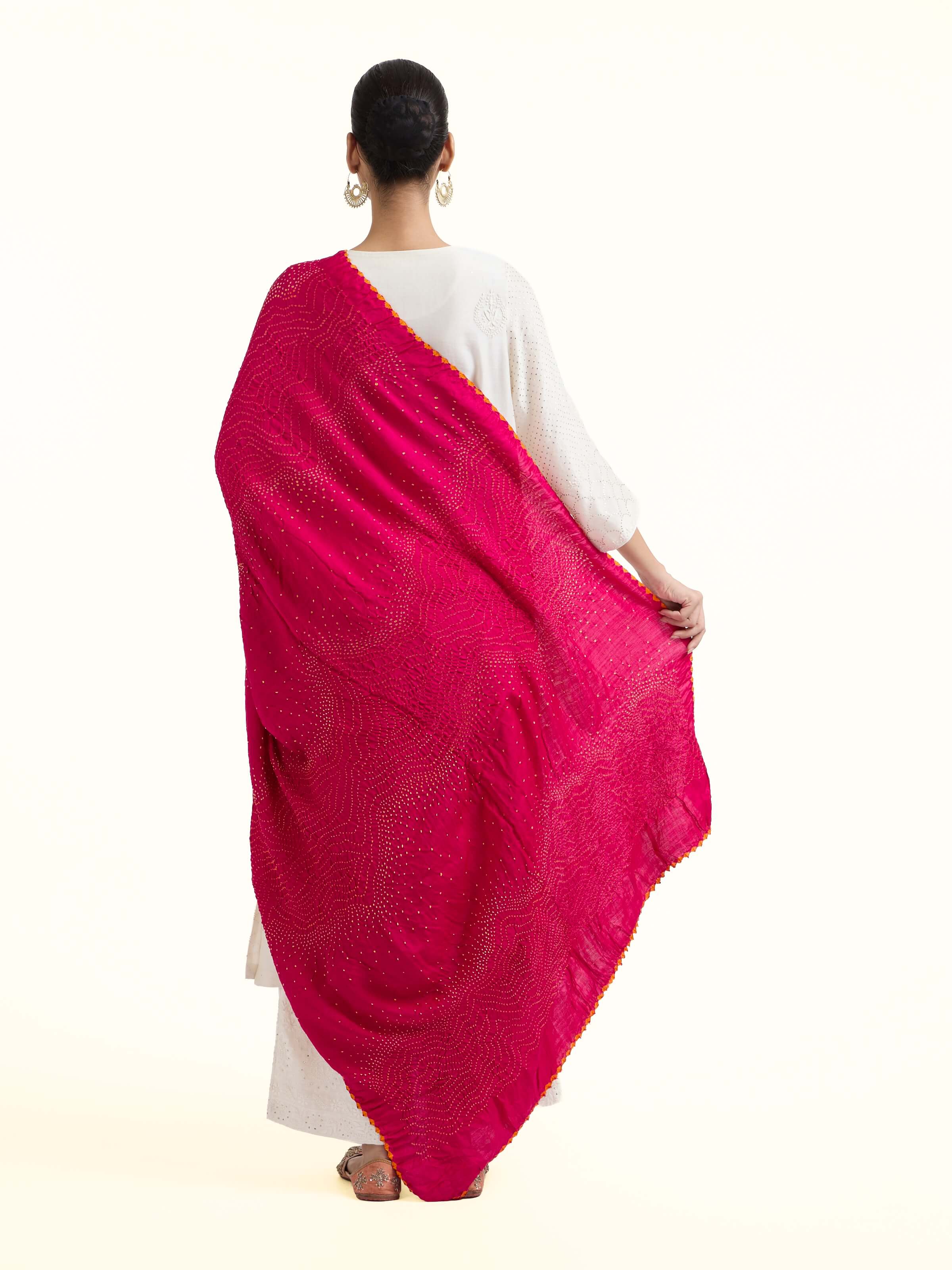 Pink Bandhani Tie & Dye Dupatta V