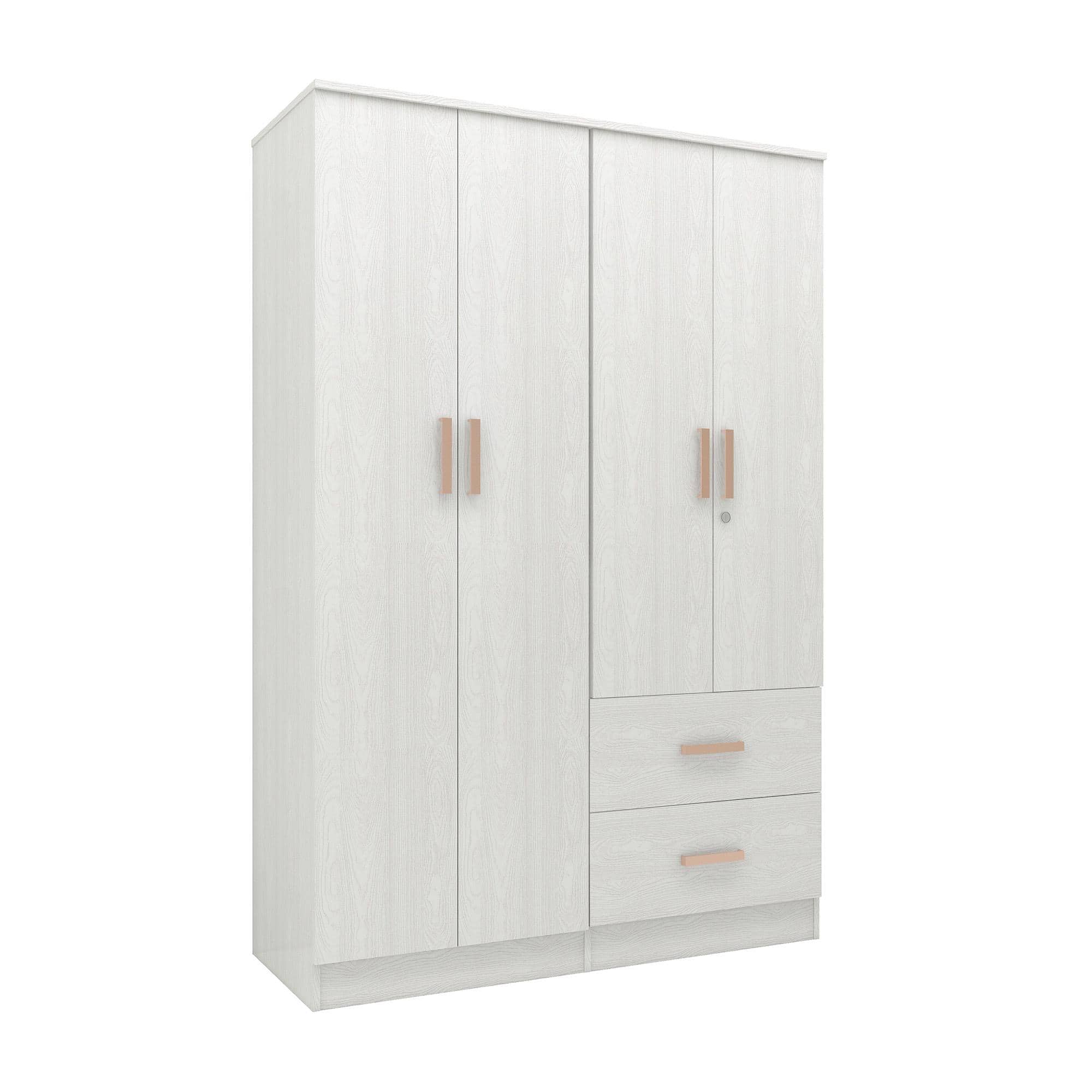Ren 4 Door Engineered Wood Wardrobe in Silver Oak Finish