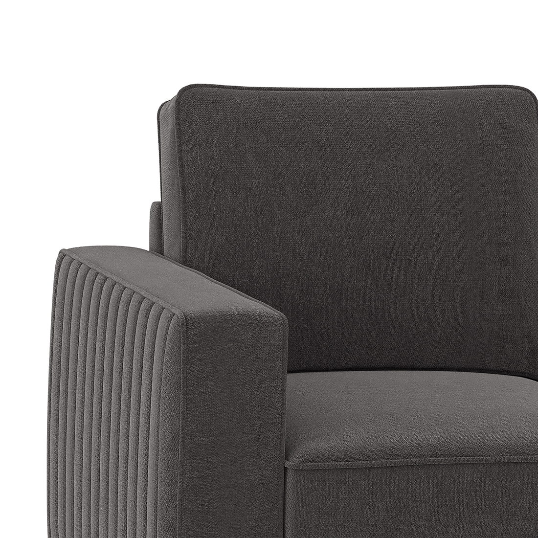 Apollo Neo 1 Seater Fabric Sofa in Pebble Grey Colour (Back Height : Regular, Cushion Type : Soft)