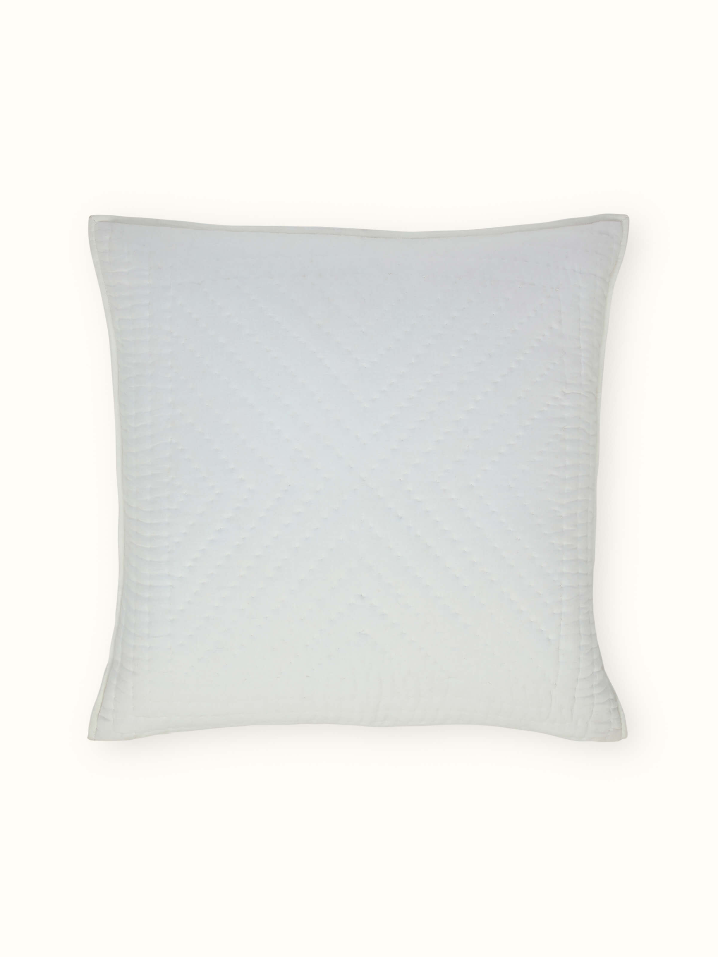 Full front display of Kalpanama Ivory Handwoven Buti Cotton Euro Shams highlighting traditional buti pattern