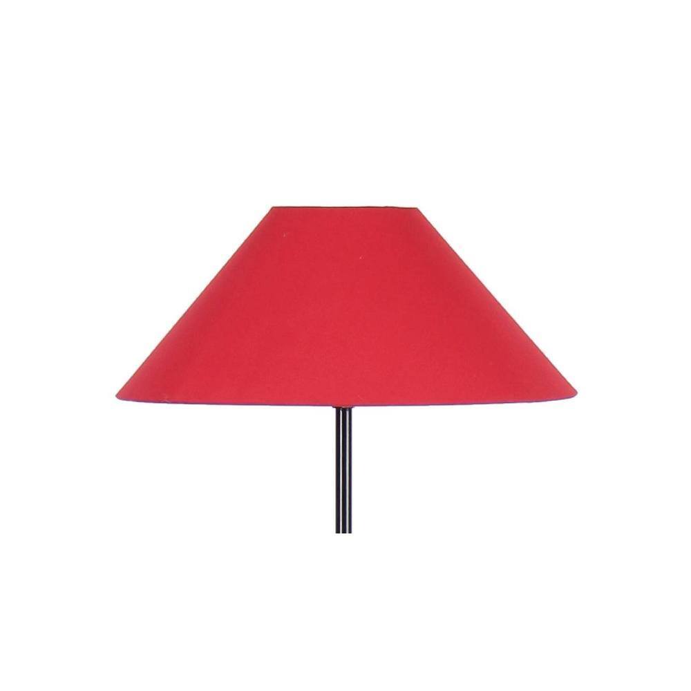 Mulan Red Fabric Floor Lamp with Black Iron Base