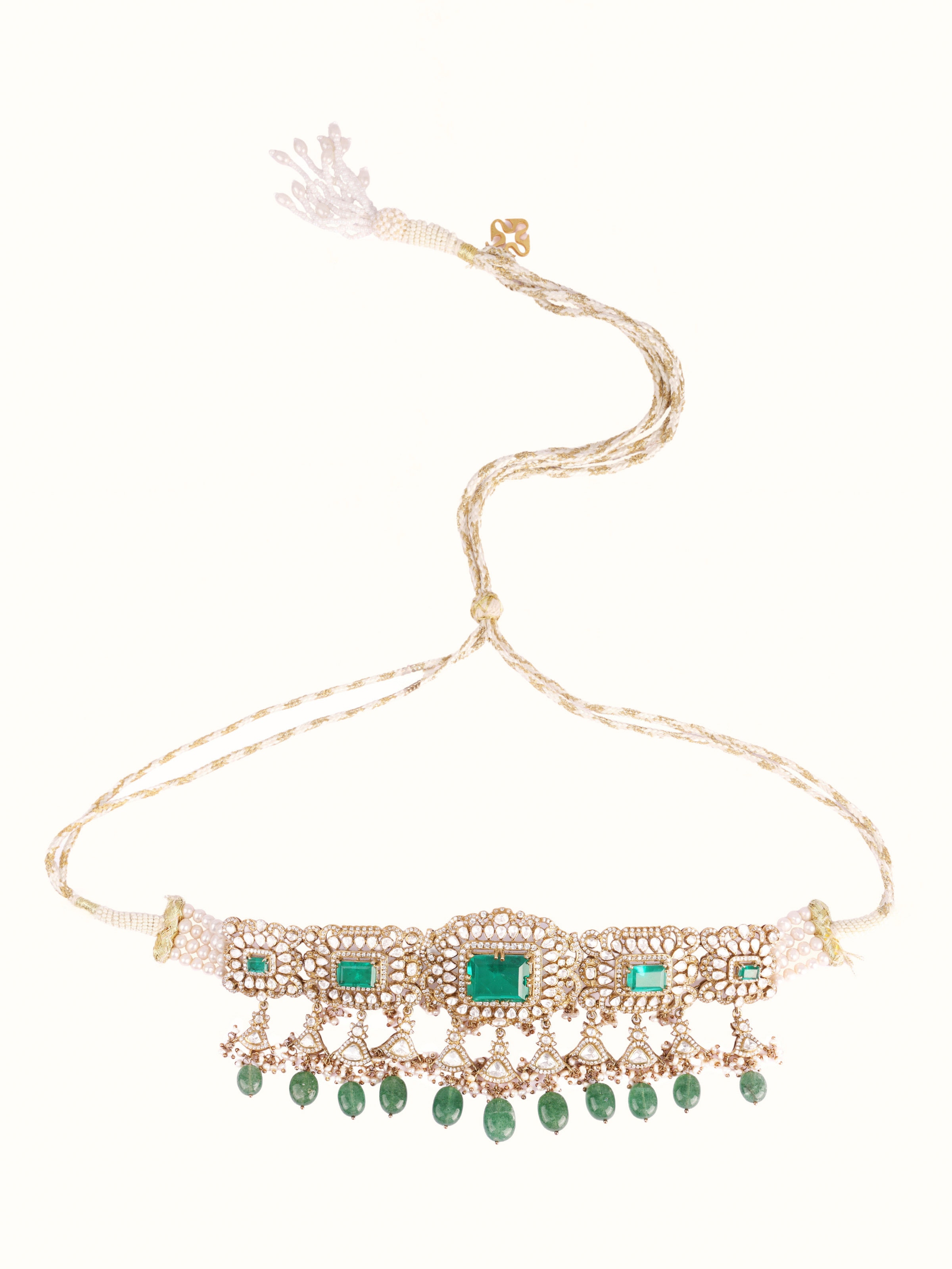 Front view of Silver Smithing Choker Necklace