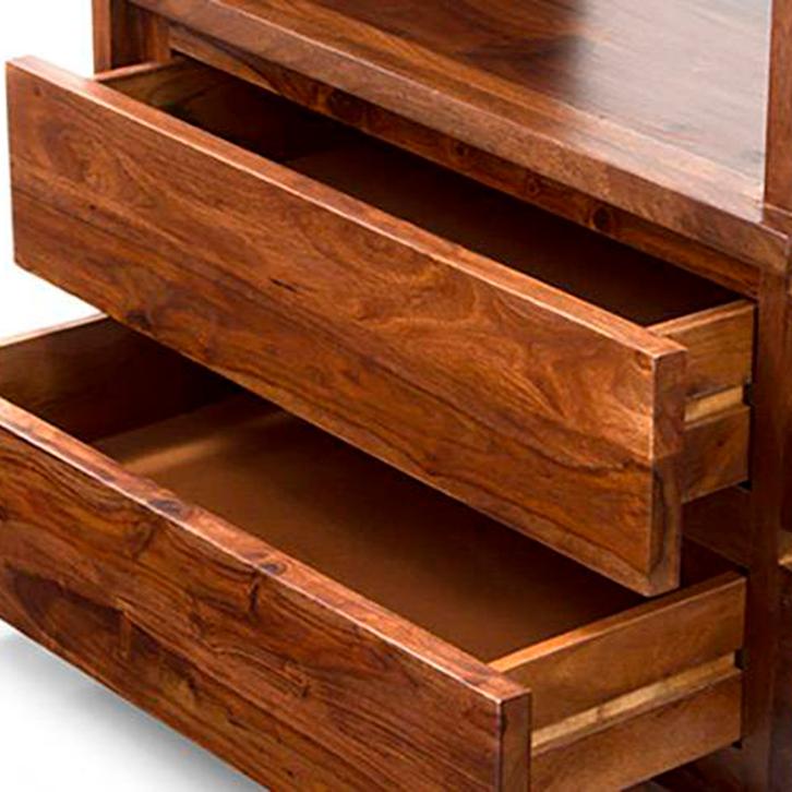 Vector Solid Wood Bookshelf in Teak Finish