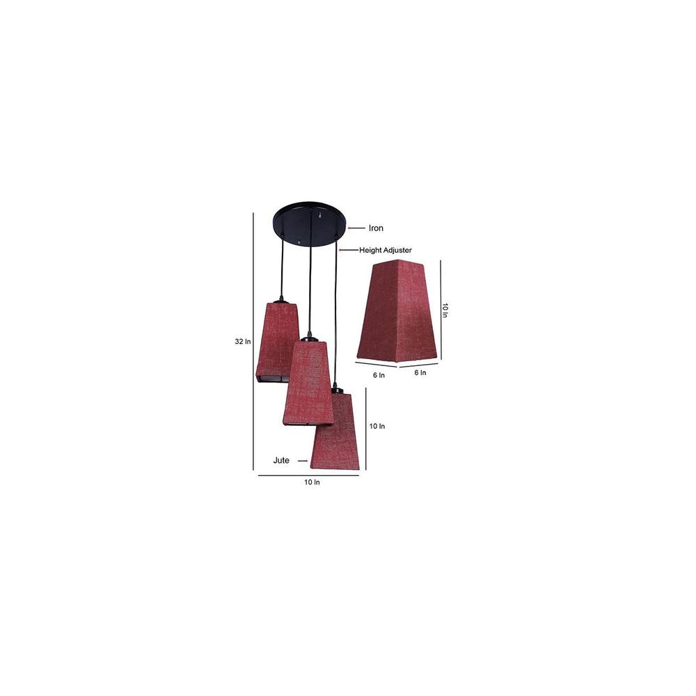 Esteban Maroon Natural Fiber Cluster Hanging Light