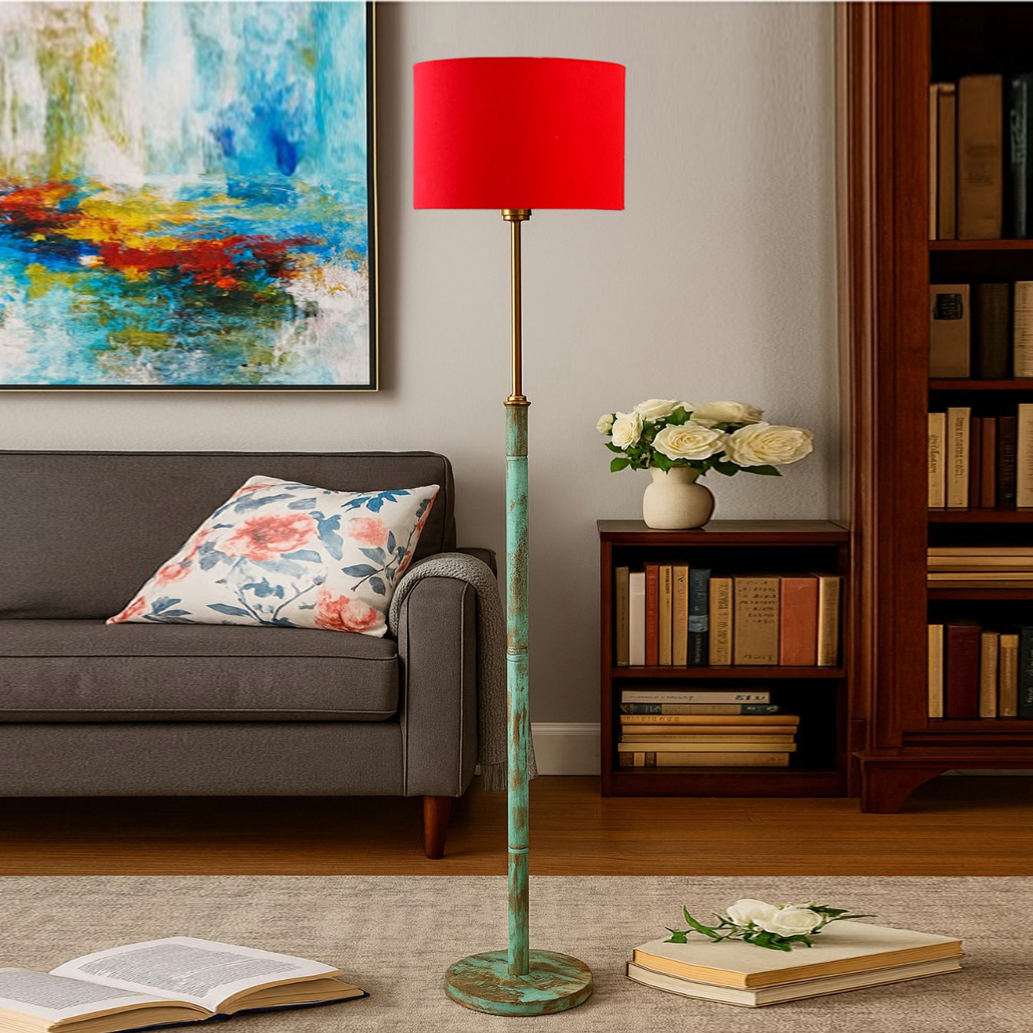 Devansh Wood & Metal Floor Lamp - Devansh