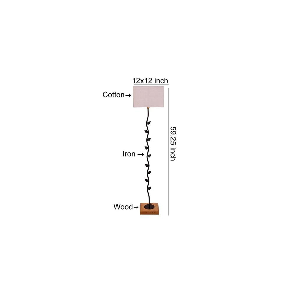 Edythe Grey Cotton Shade Floor Lamp