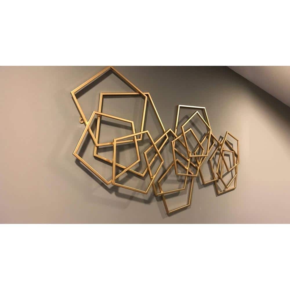 Pentagon Gold Metal Wall Art