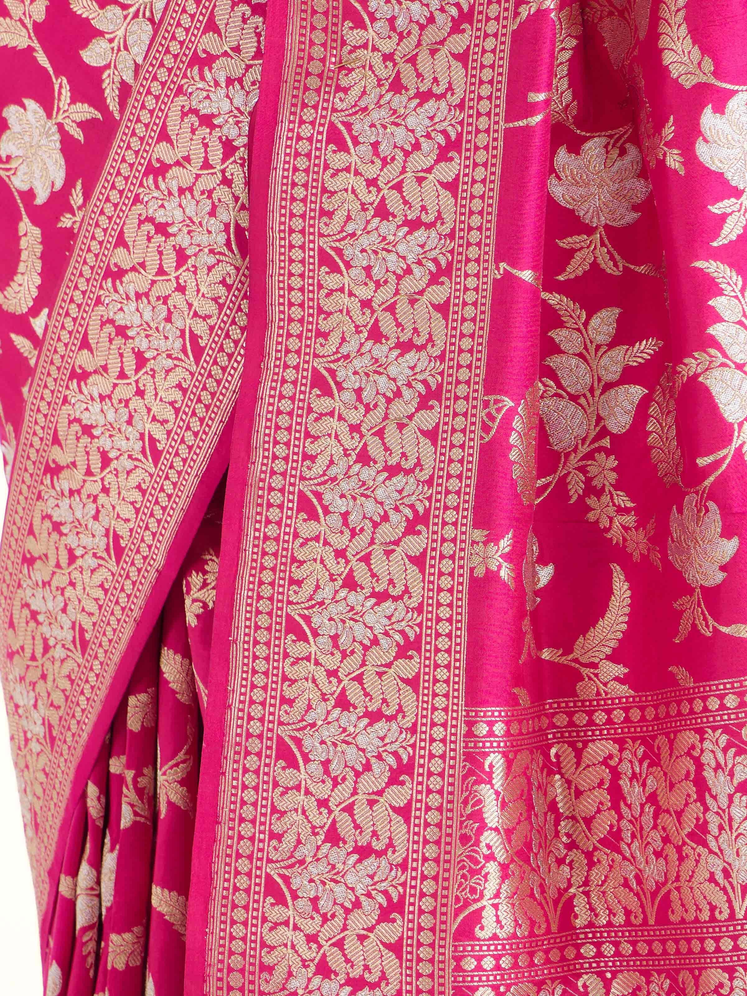 Pink Silk Banarasi Saree