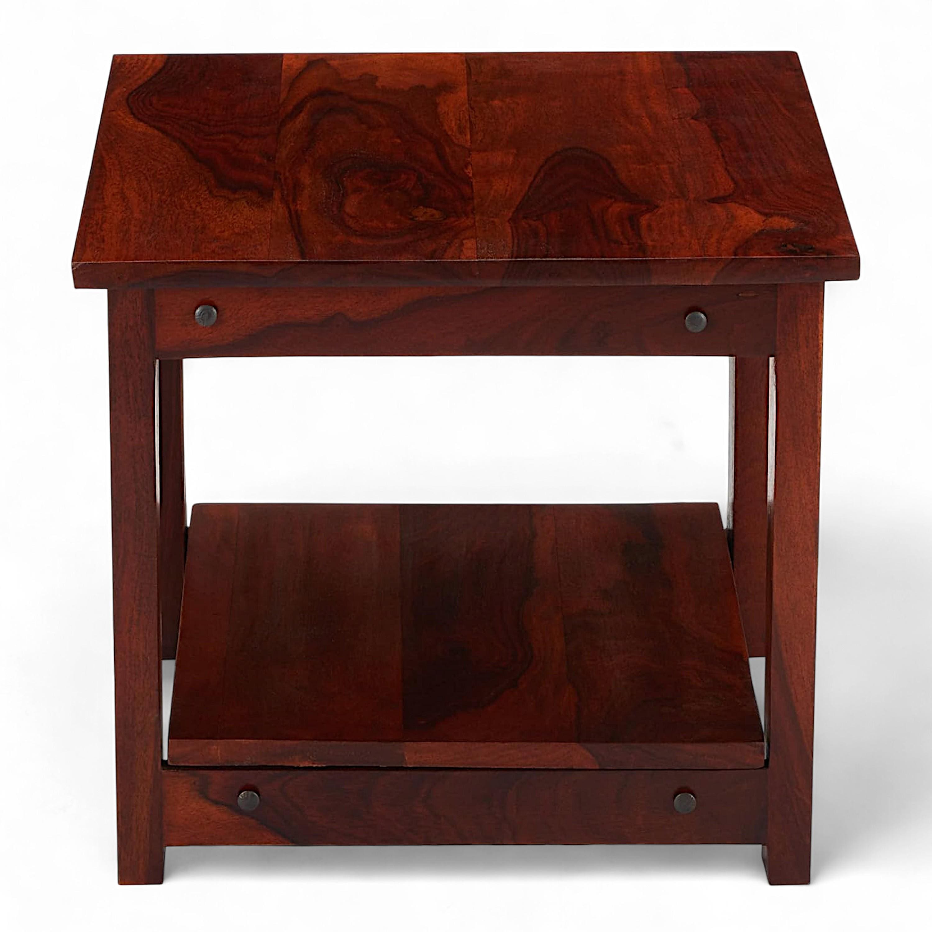 Camden Sheesham Wood Contemporary Square Coffee Table In Honey Finish