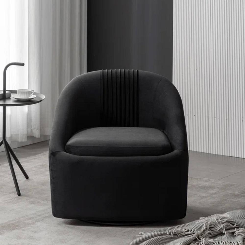 Chrishun Solid Wood Accent Chair in Black Colour - Home Lifestylez