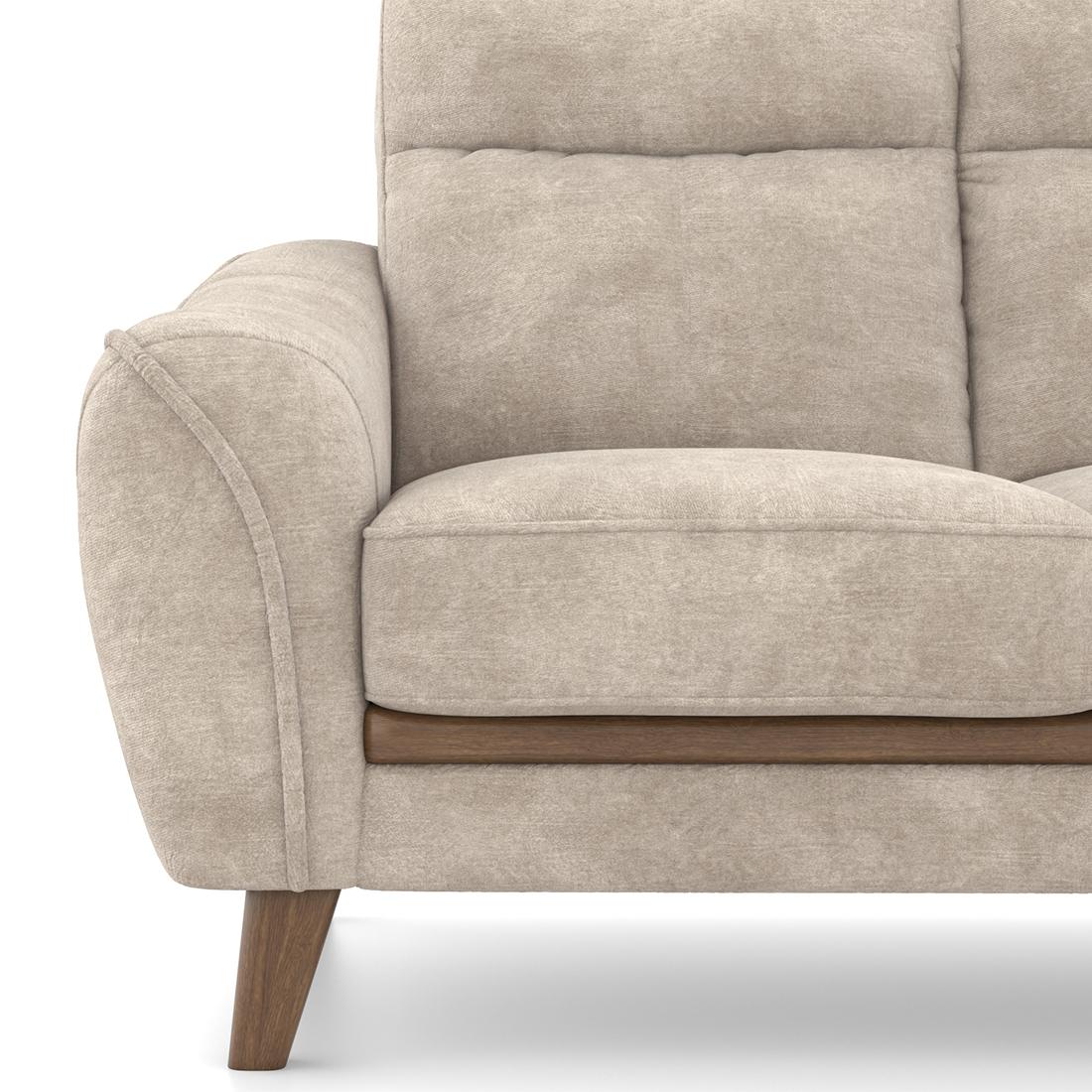 Ronan 3 Seater Fabric Sofa In Beige Colour