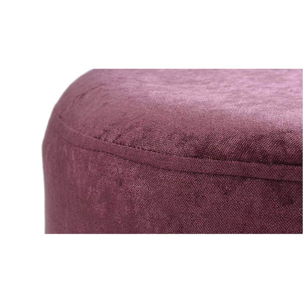 Melanie Solid Wood Stool in Purple Colour