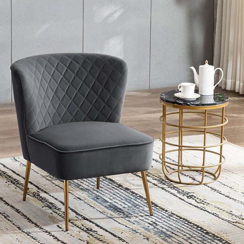 Ruba Solid Wood Accent Chair in Grey Colour - Home Lifestylez