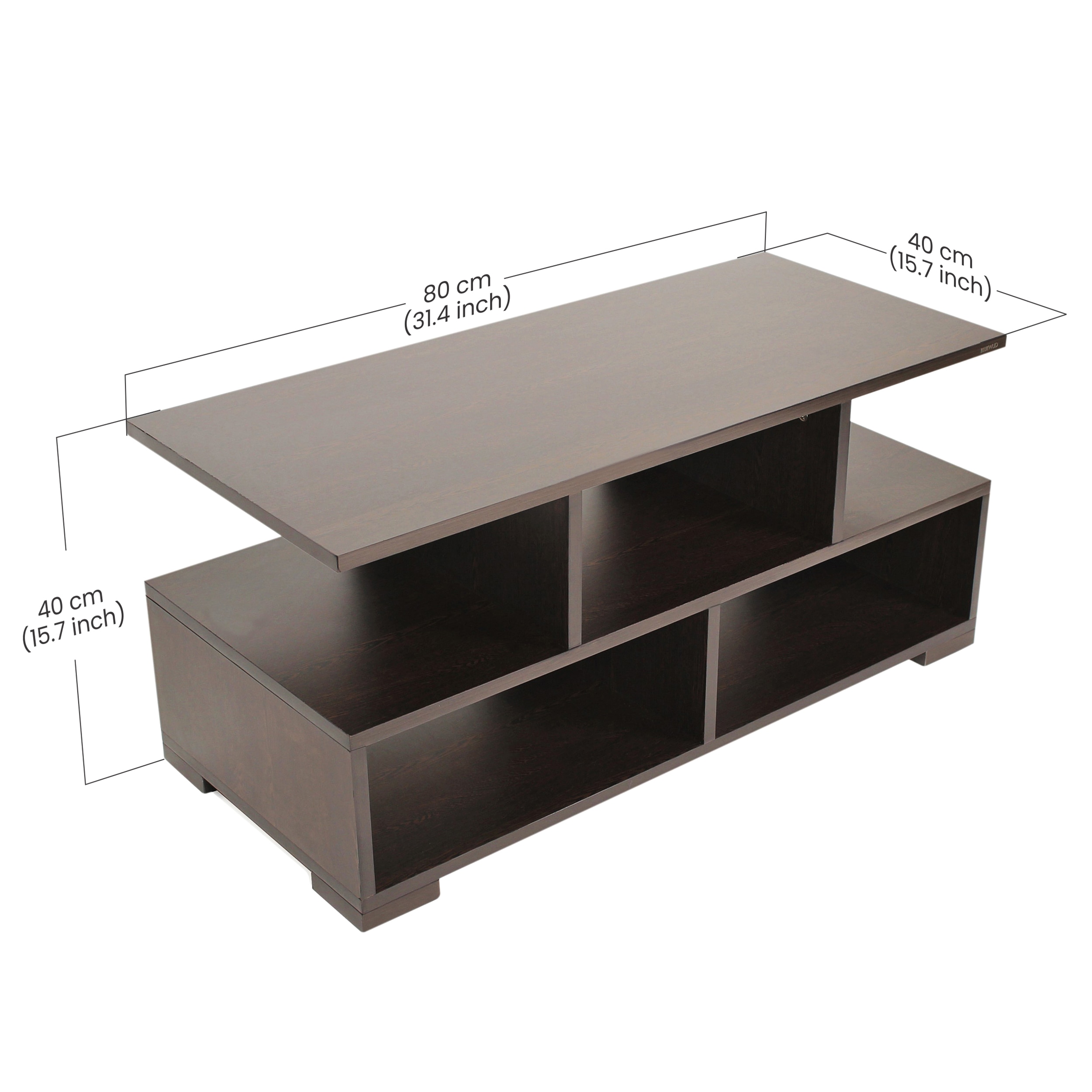 BLUEWUD Victor Engineered Wood Rectangular Shape Coffee Center Tea/Teapoy Console Table for Living Room Home Hall Furniture (Wenge)