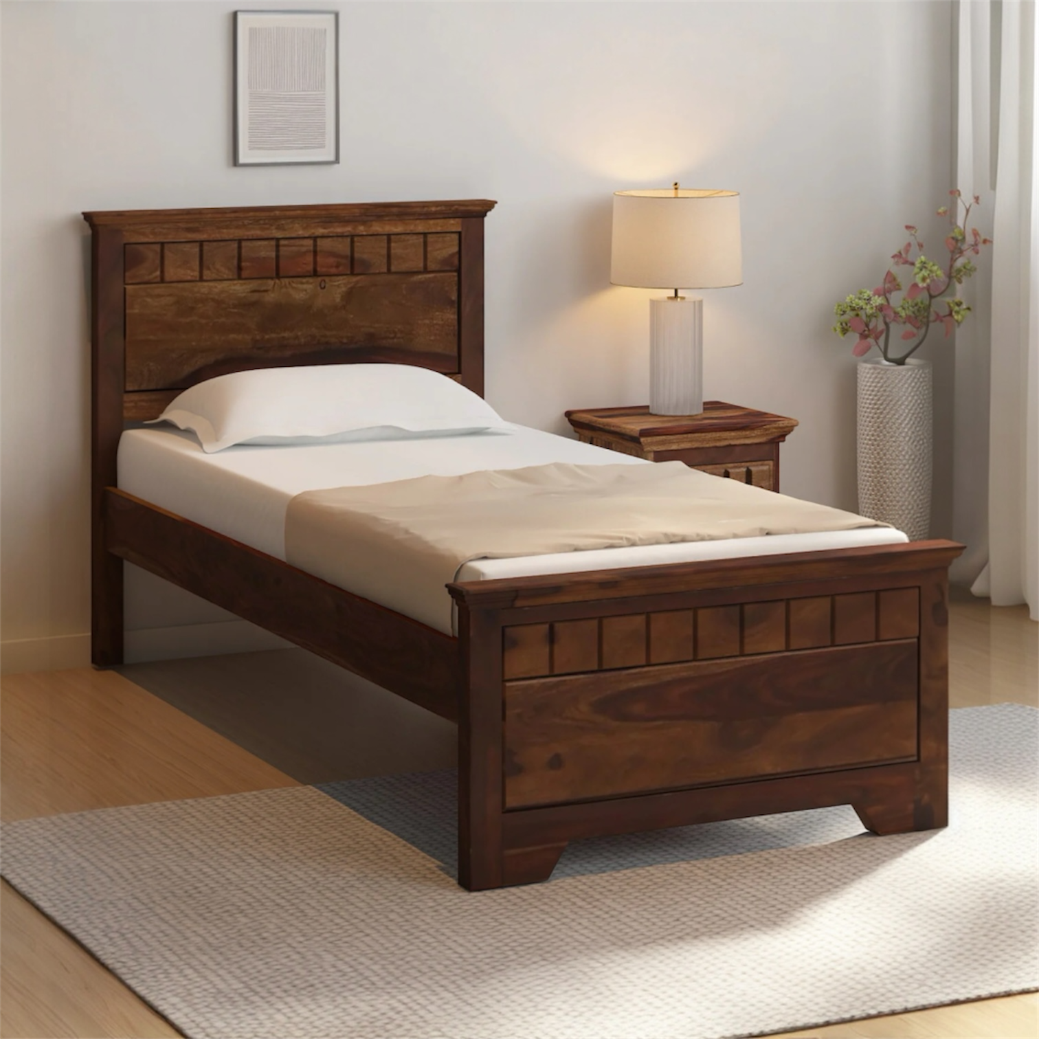 Mesgisti Solid Wood Single Bed