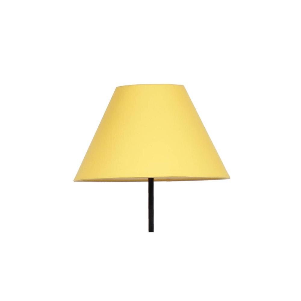 Marieke Yellow Fabric Floor Lamp with Black Iron Base