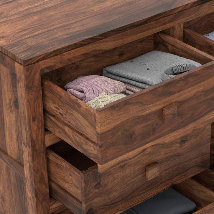 Magellan Solid Wood Chest of 6 Drawers in Teak Finish