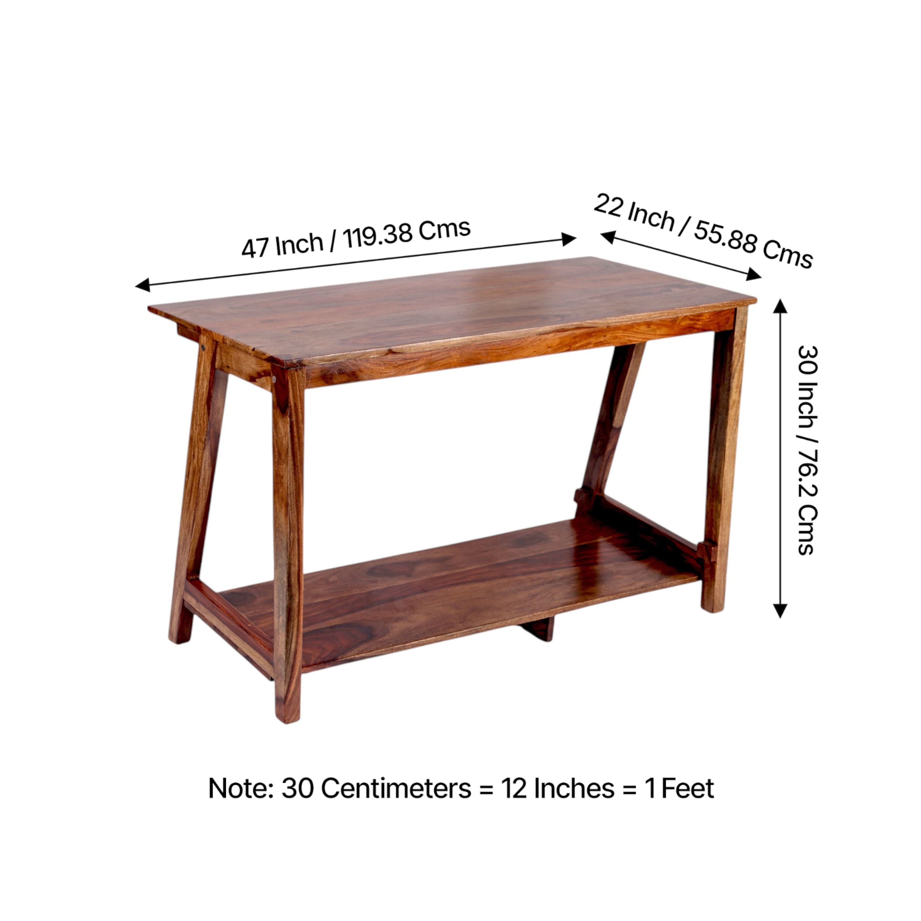 Roswell Sheesham Wood Study Computer Table In Teak Finish
