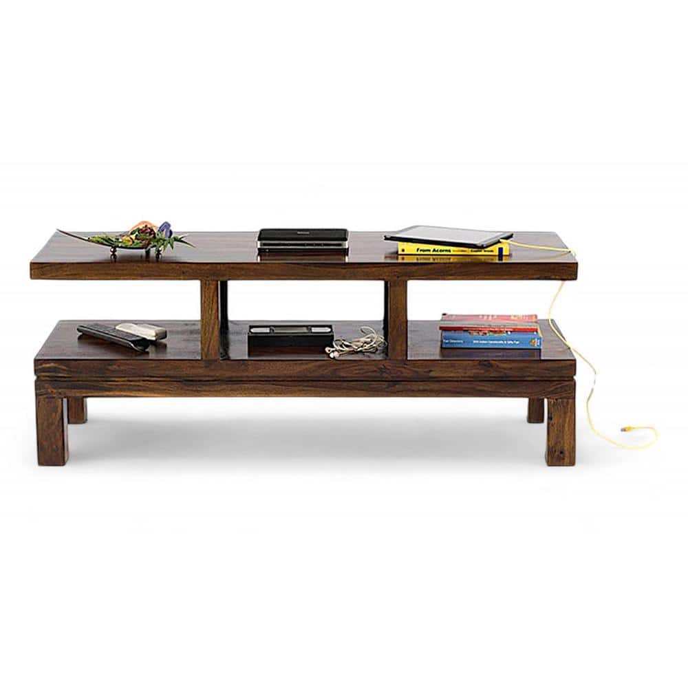 Allen Sheesham Wood TV Entertainment Unit in Mahogany Finish