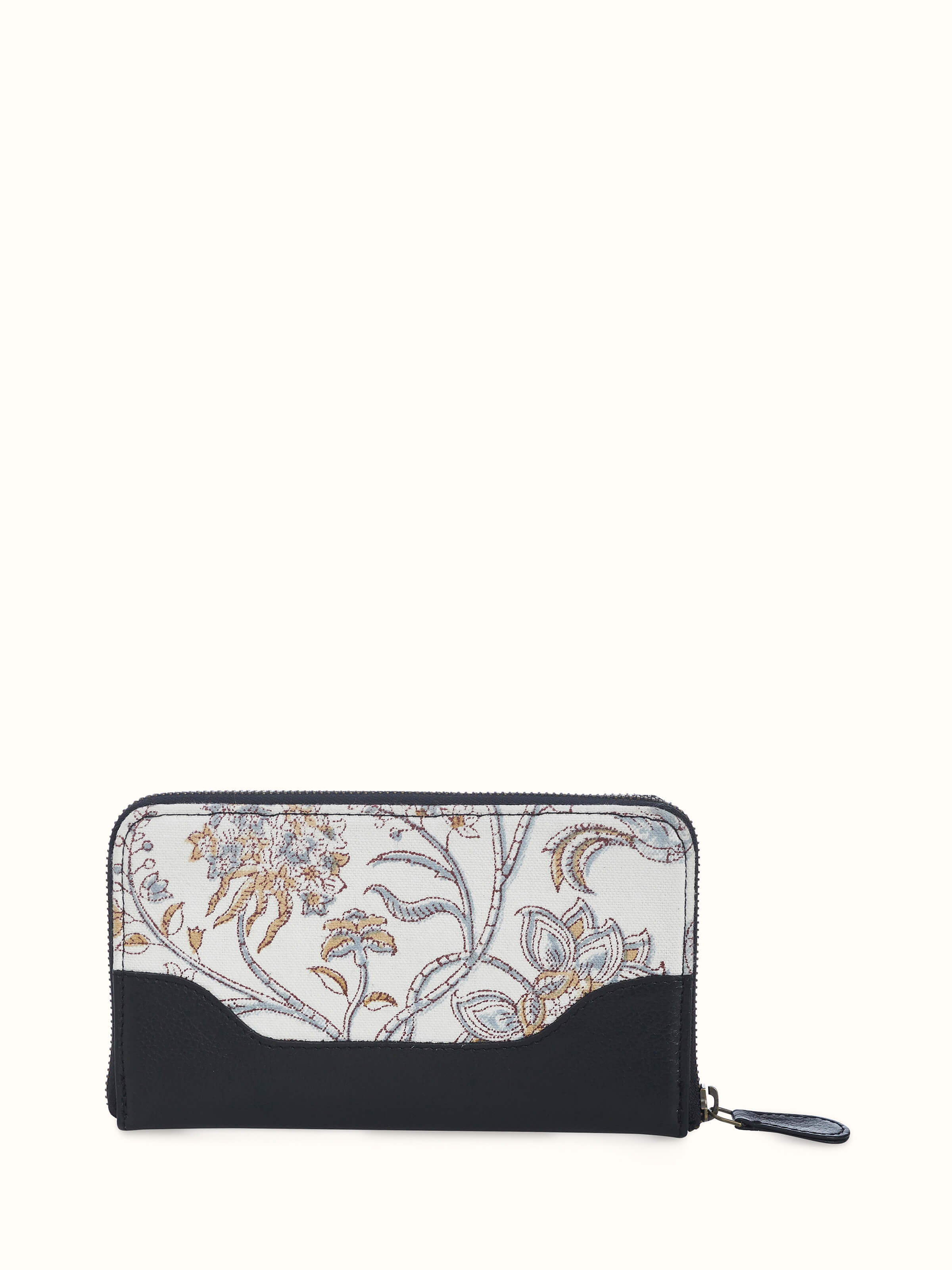 Back view displaying leather finish and traditional print craftsmanship.