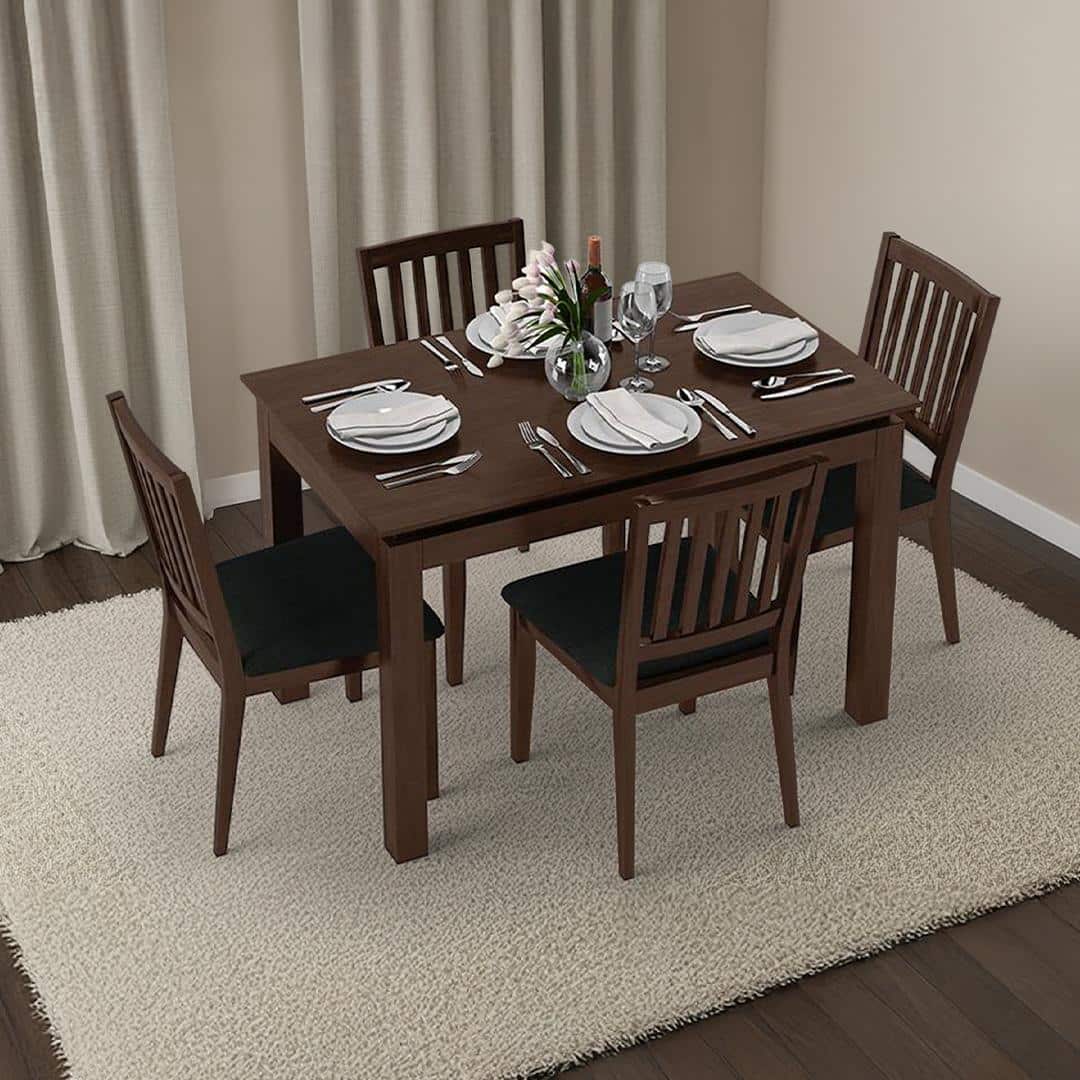 Diner 4 Seater Dining Table Set (With Upholstered Chairs)
