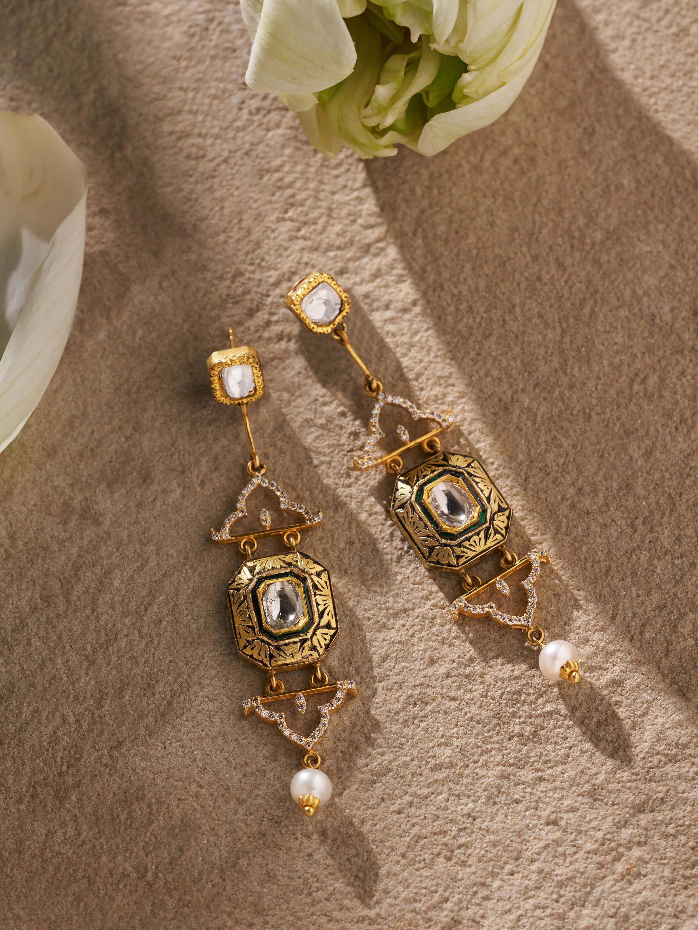 Partash 18 Karat Gold Drop Earrings