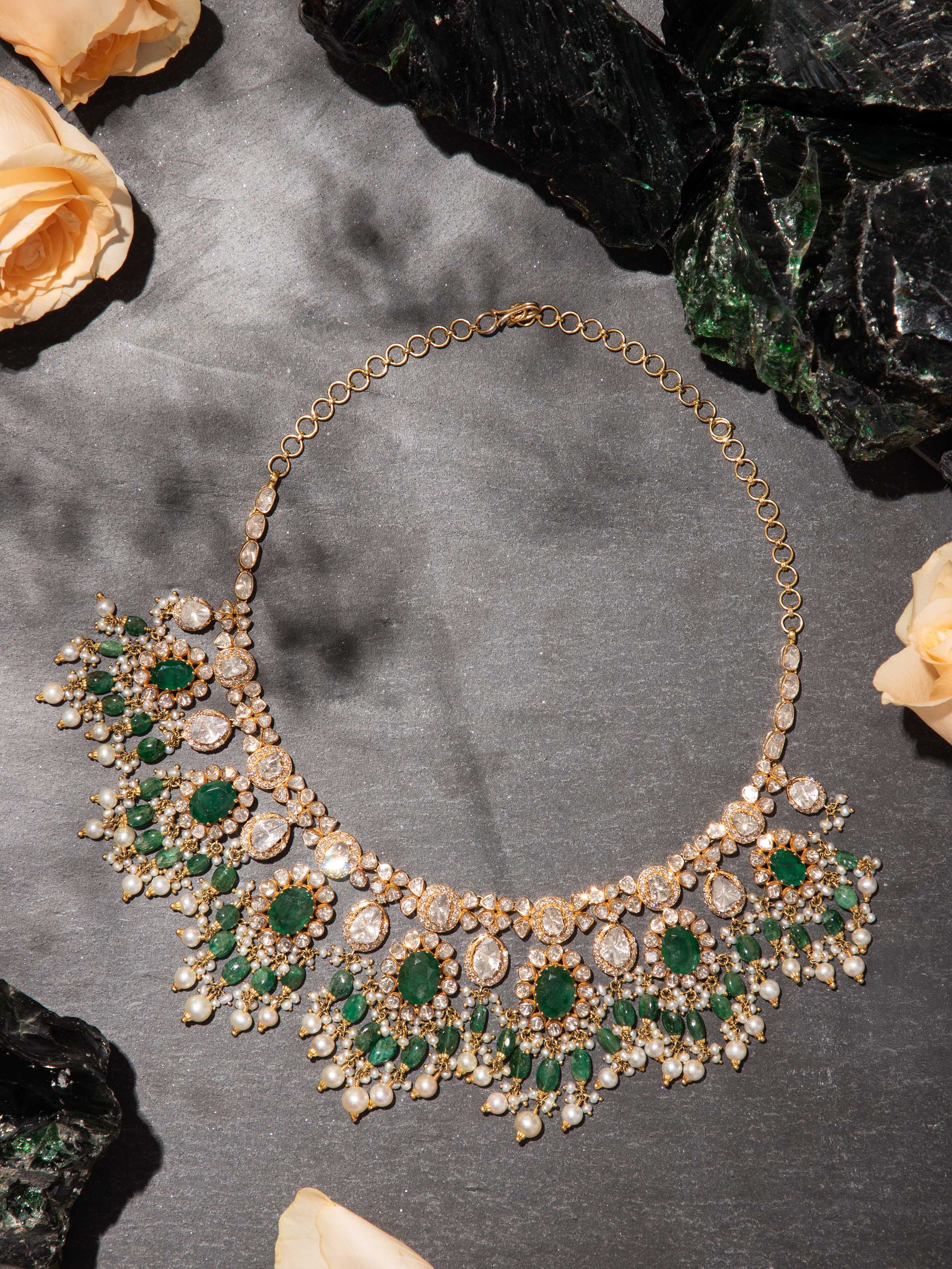 Dank Polki 18 Carat Gold Choker