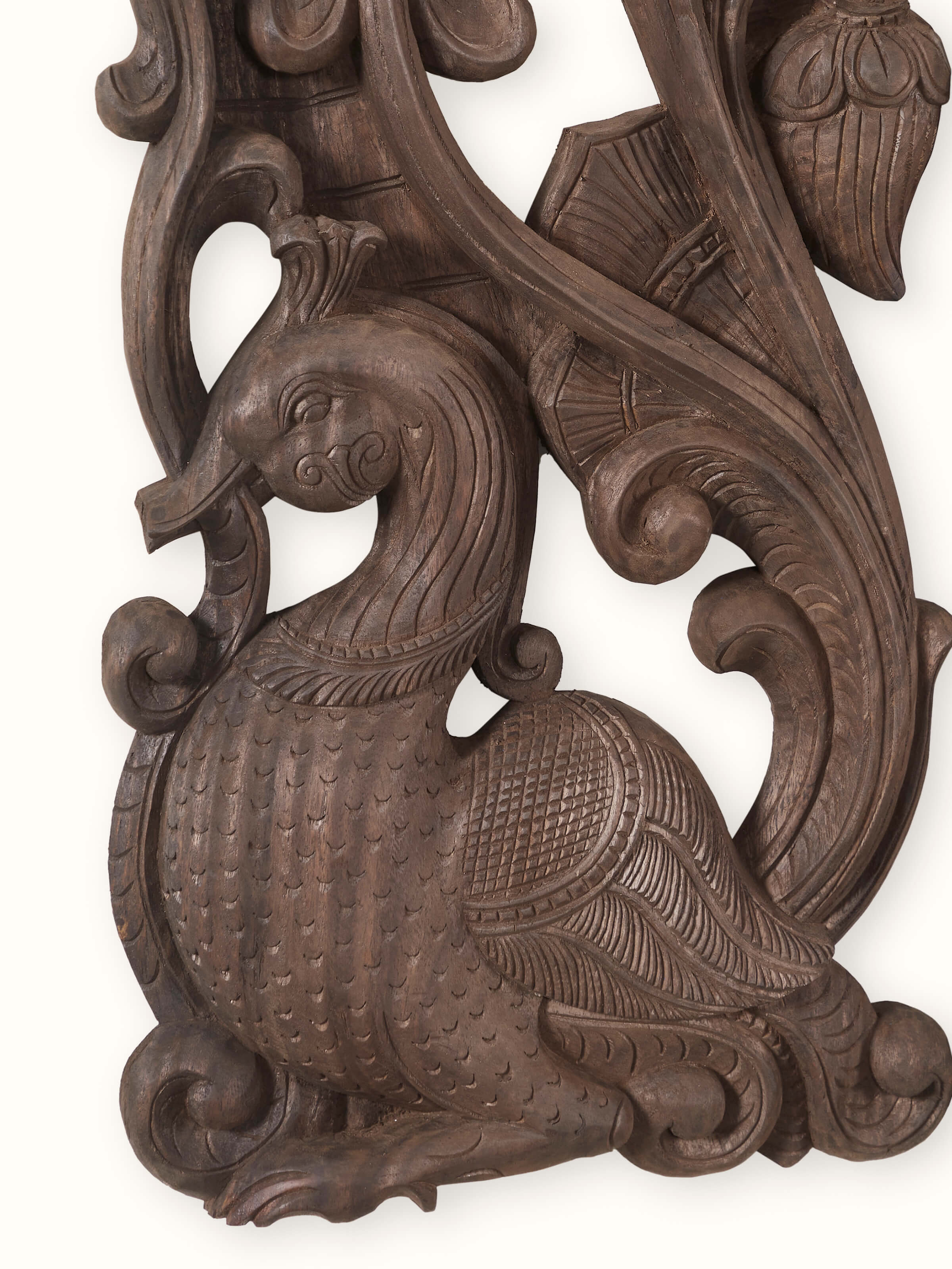 Wood Carved Elephant Face Brackets