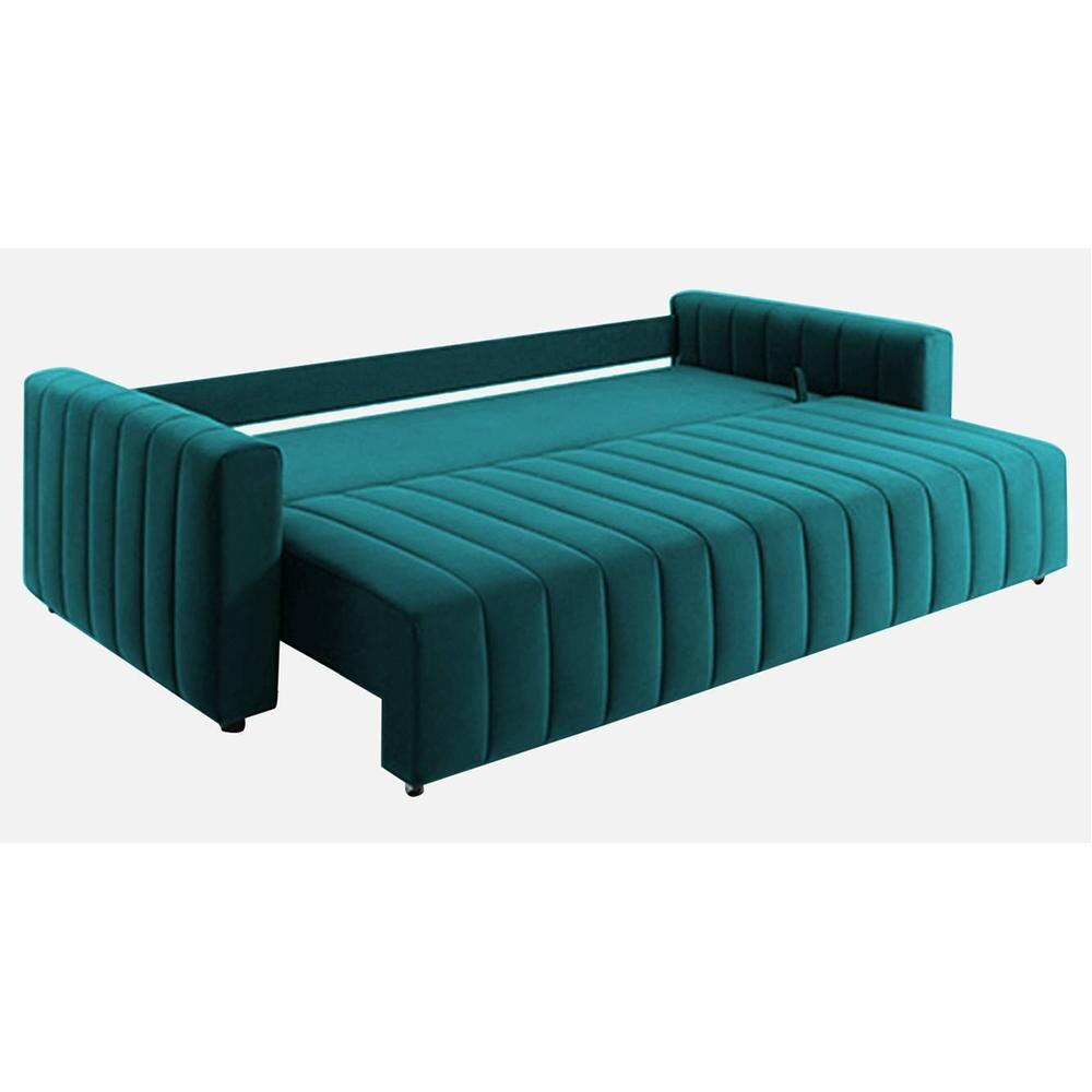 Beliss 3 Pull Out Sofa Cum Bed with storage In T Blue Colour