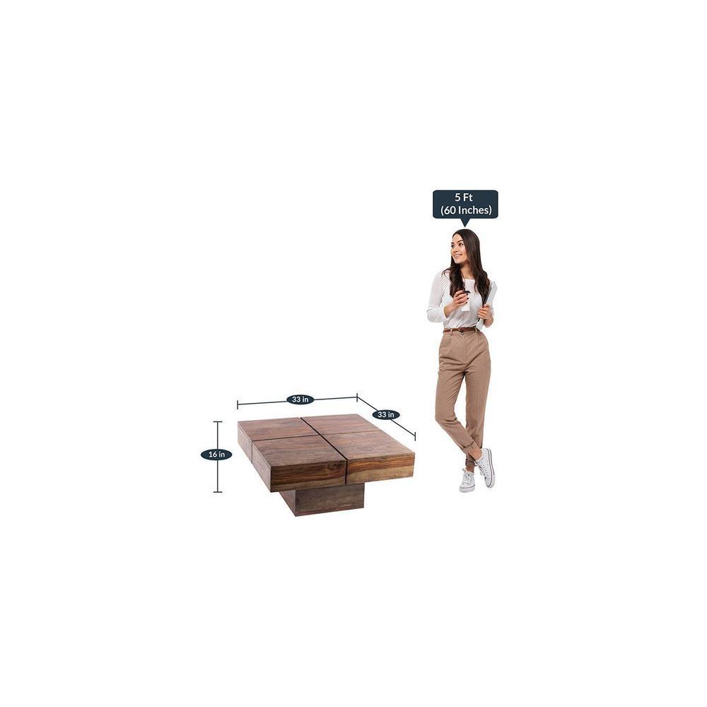 Arnel Coffee Table - Teak  Finish