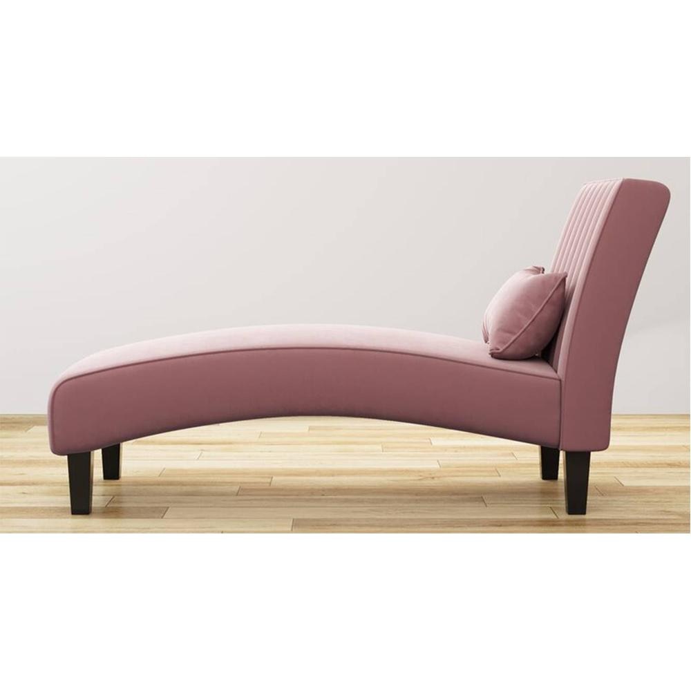 Fiest Velvet Chaise Launger in Pink Colour