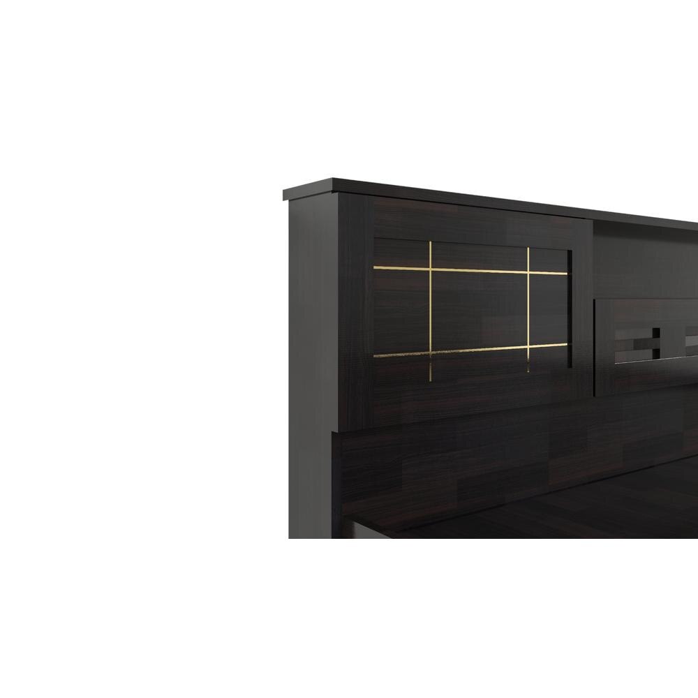 Hideki Goldline King Size Bed In Wenge Finish