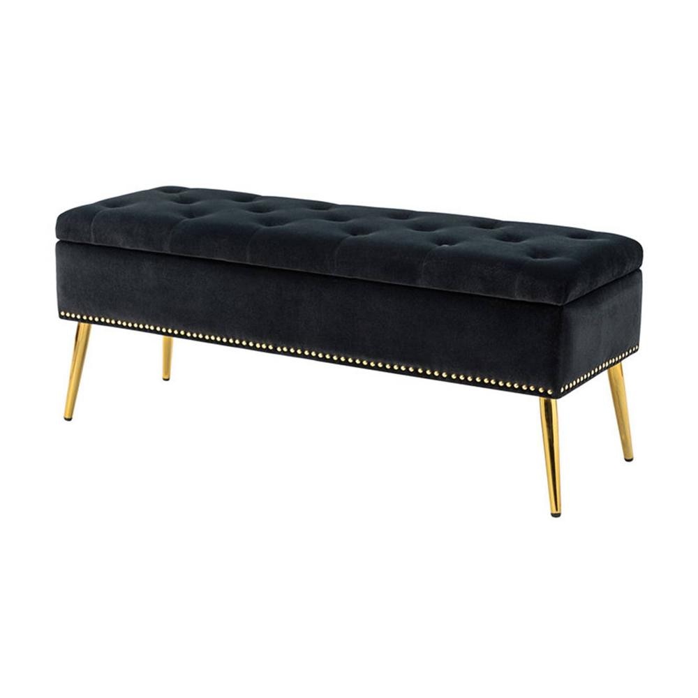 Kajana 2 Ottoman with Storage Color in Black