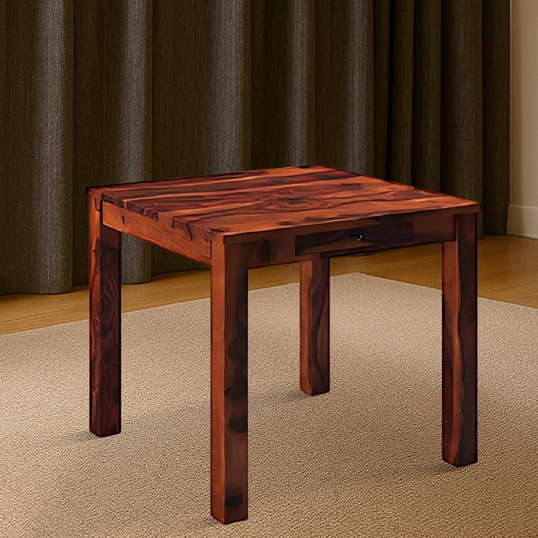 Arabia Solid Wood 4 Seater Storage Dining Table In Teak Finish