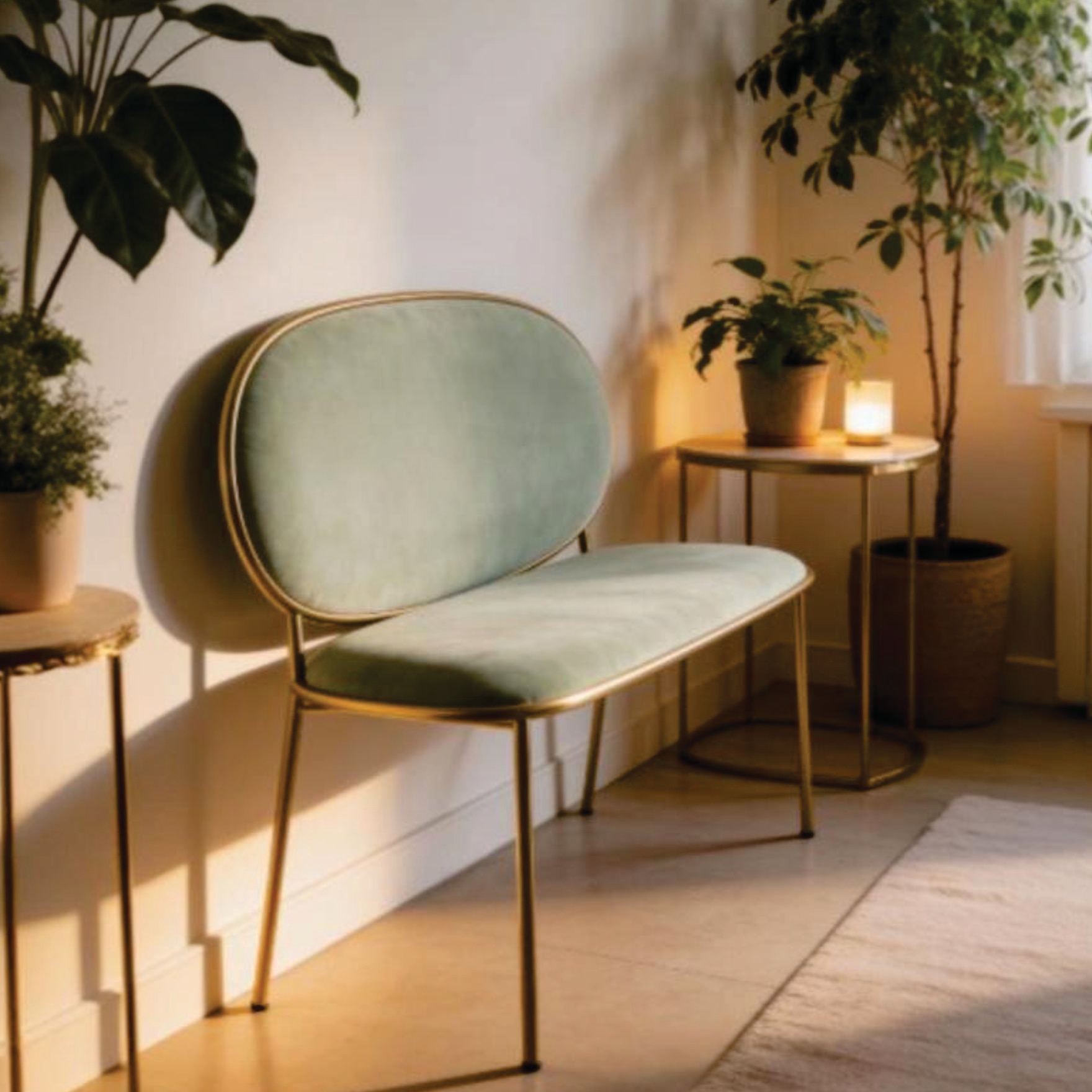 Mint Medoc Bench in Green Colour