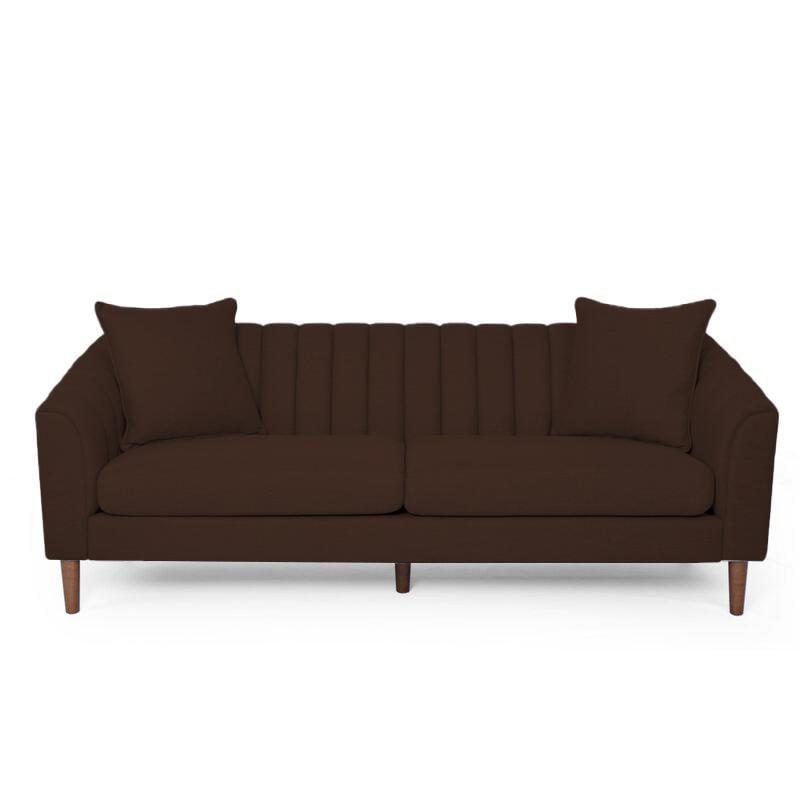 Mid Century Fabric Sofa (Brown)