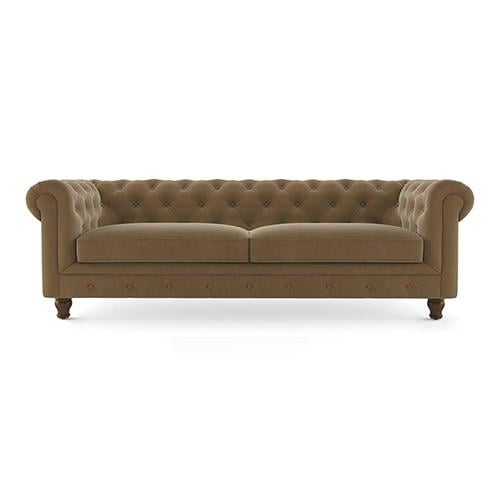 Winchester Luxe 3 Seater Fabric Sofa in Fawn Velvet Colour