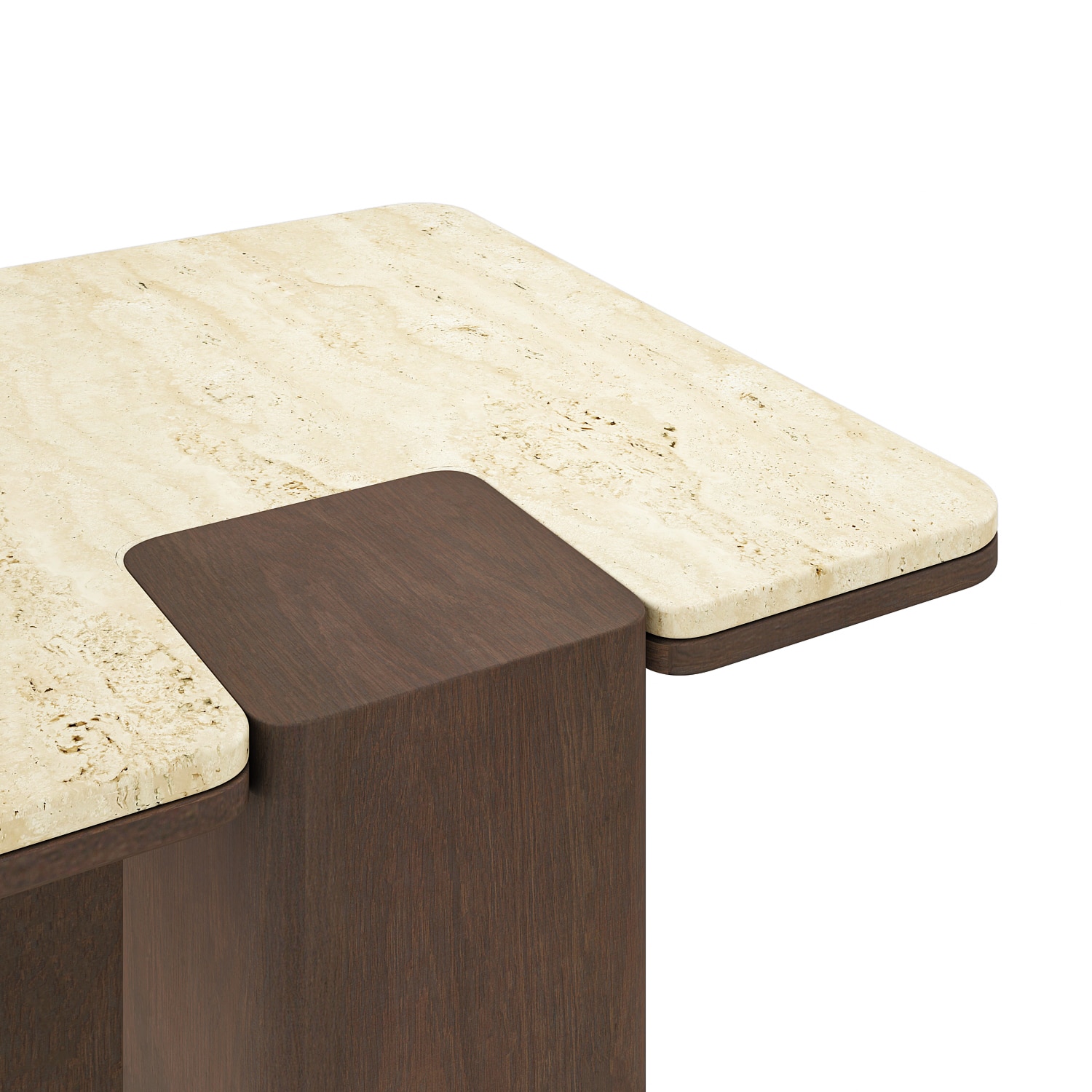 Muro Marble Side Table In Danish Walnut Finish