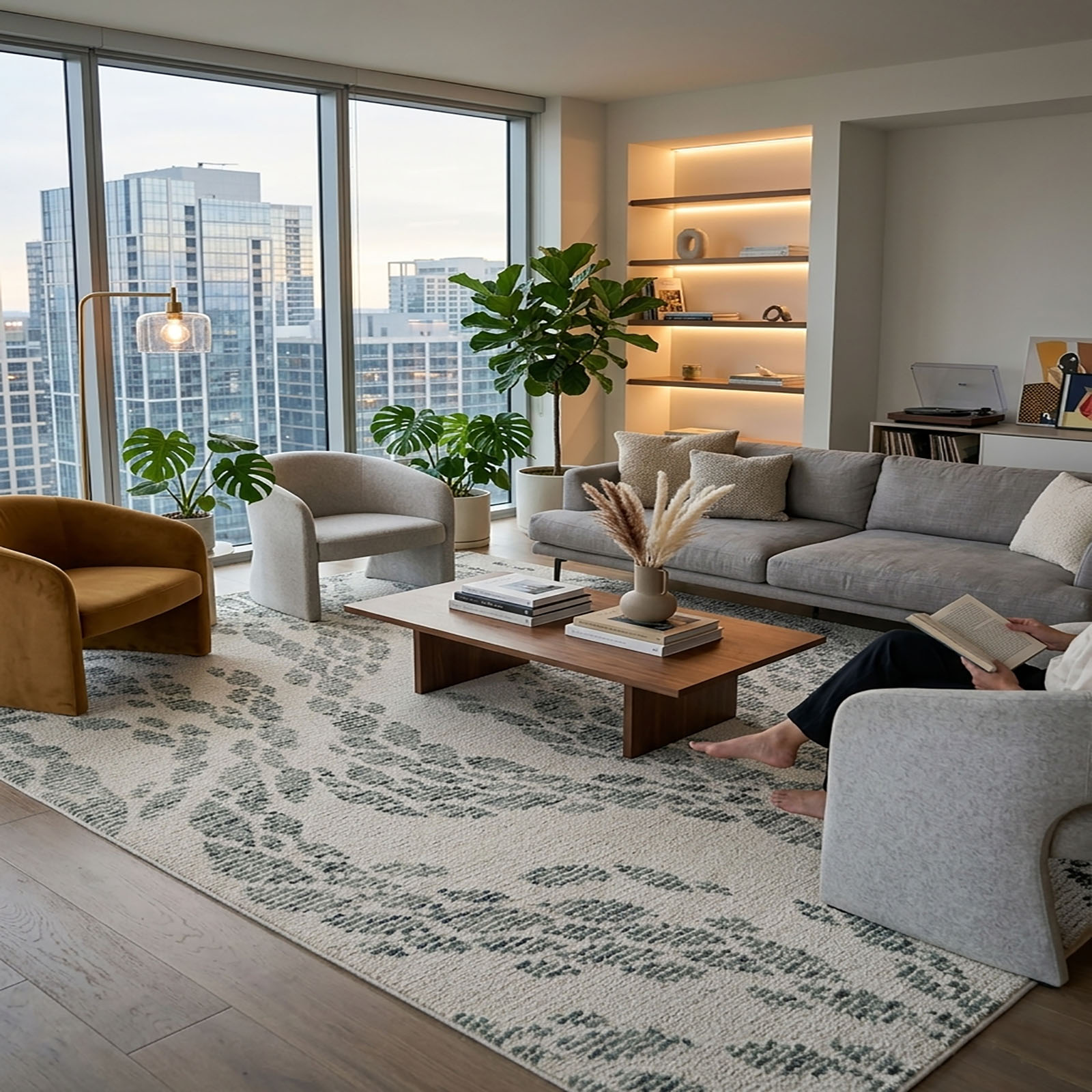 Nature Inspired Leaf Vine Area Rug 60 x 91 - The Woven Legacy