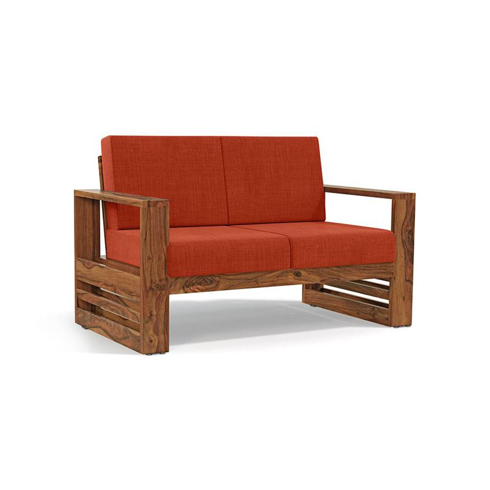Parson 2 Seater Wooden Sofa In Teak Finish (Lava)