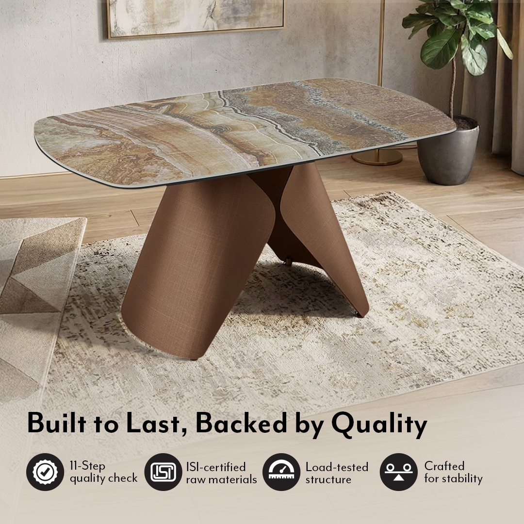 Aeris Oval Metal Coffee Table in Jupiter Spanish Ceramic Finish