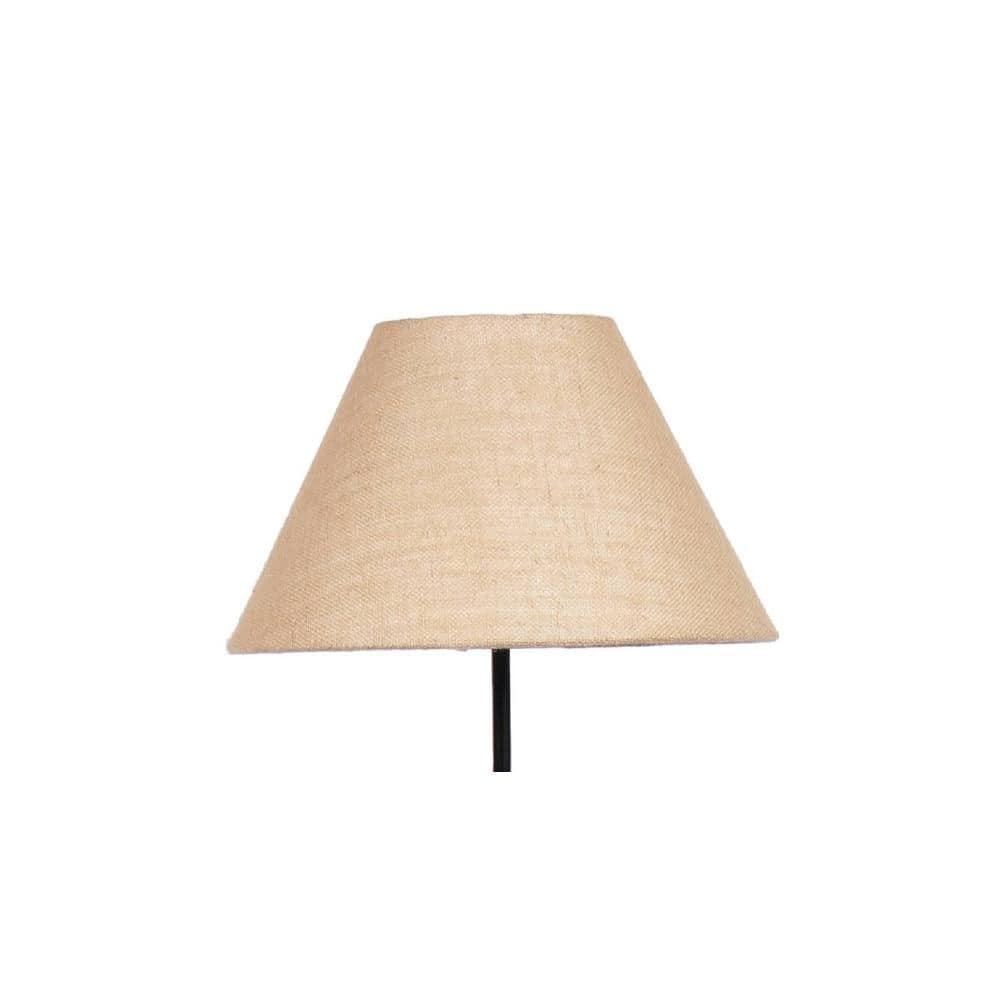 Evana Beige Natural Fiber Floor Lamp with Black Iron Base